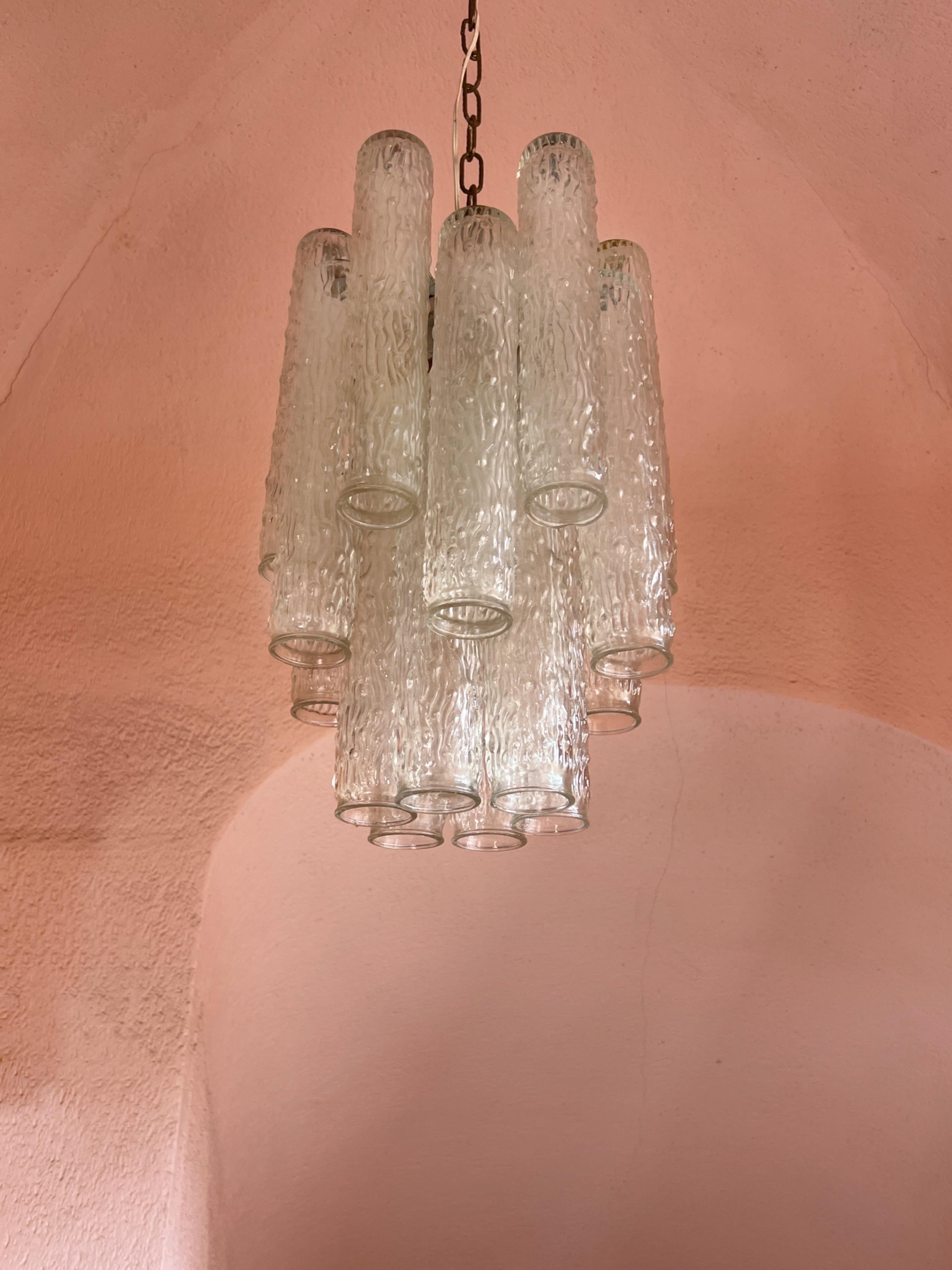 Troncchi Chandelier Designed by Toni Zuccheri for Venini 1960 Italy For Sale 7