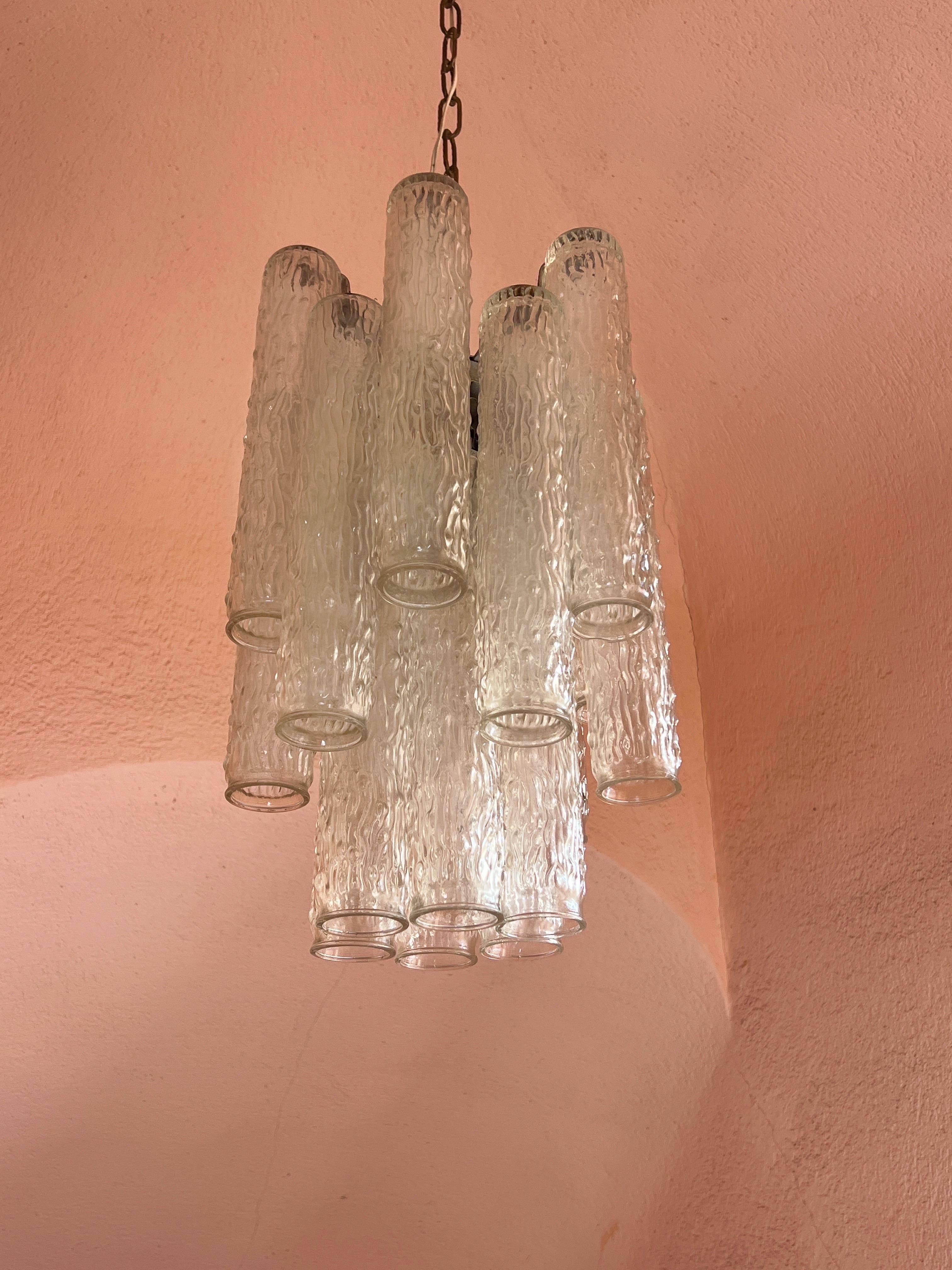 Troncchi Chandelier Designed by Toni Zuccheri for Venini 1960 Italy For Sale 8