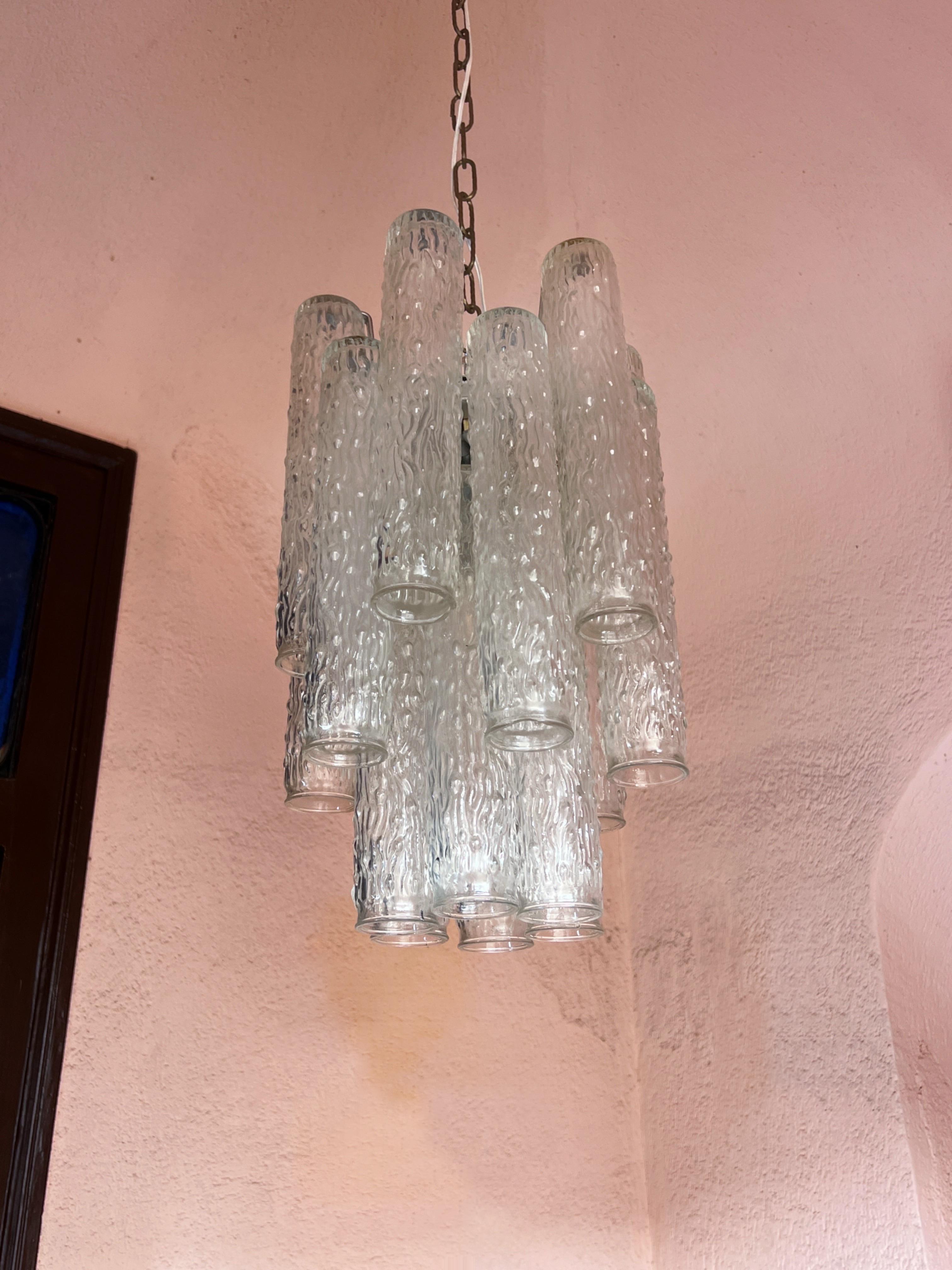 Italian Troncchi Chandelier Designed by Toni Zuccheri for Venini 1960 Italy For Sale