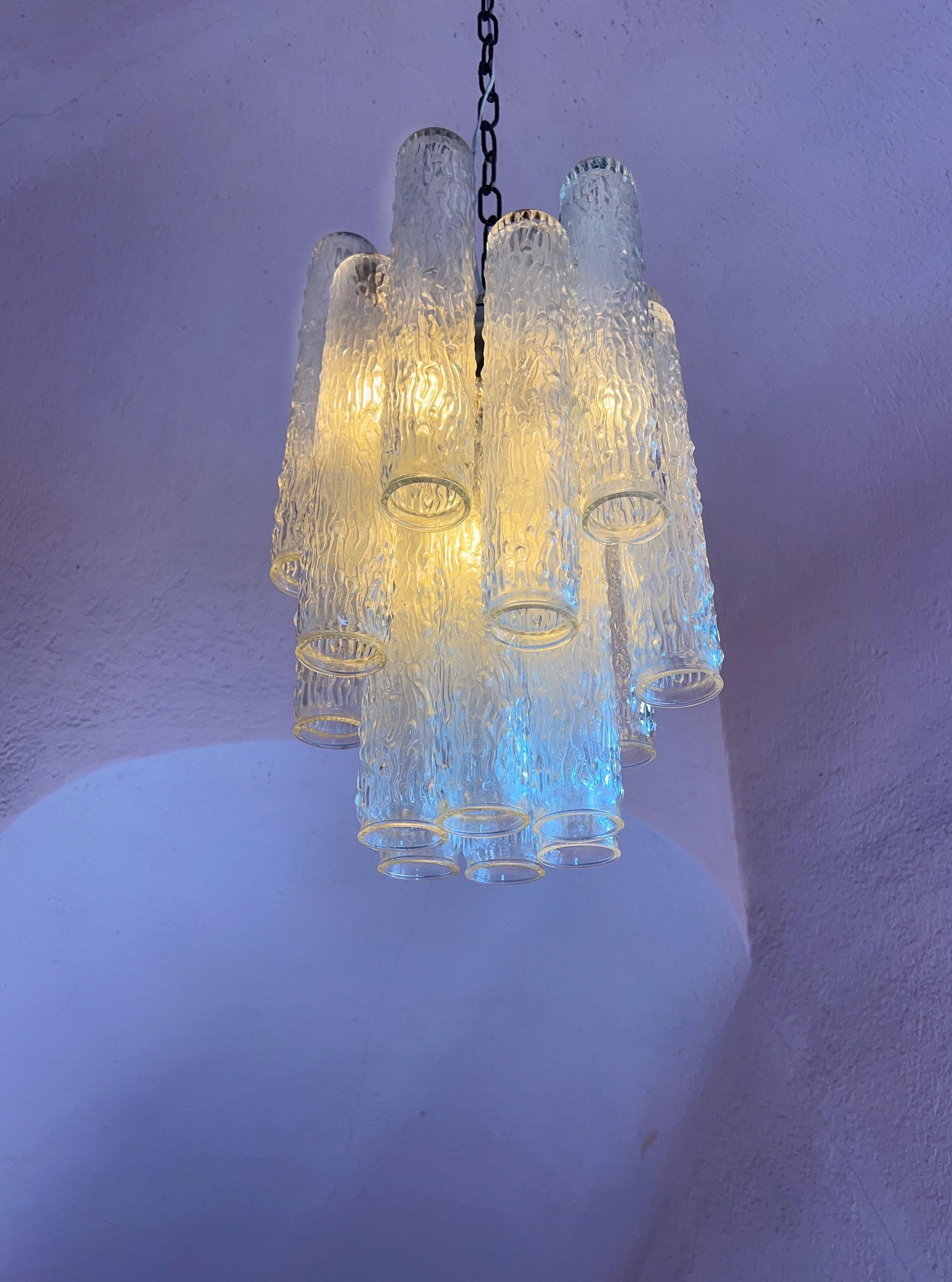 Troncchi Chandelier Designed by Toni Zuccheri for Venini 1960 Italy In Good Condition For Sale In Palermo, PA
