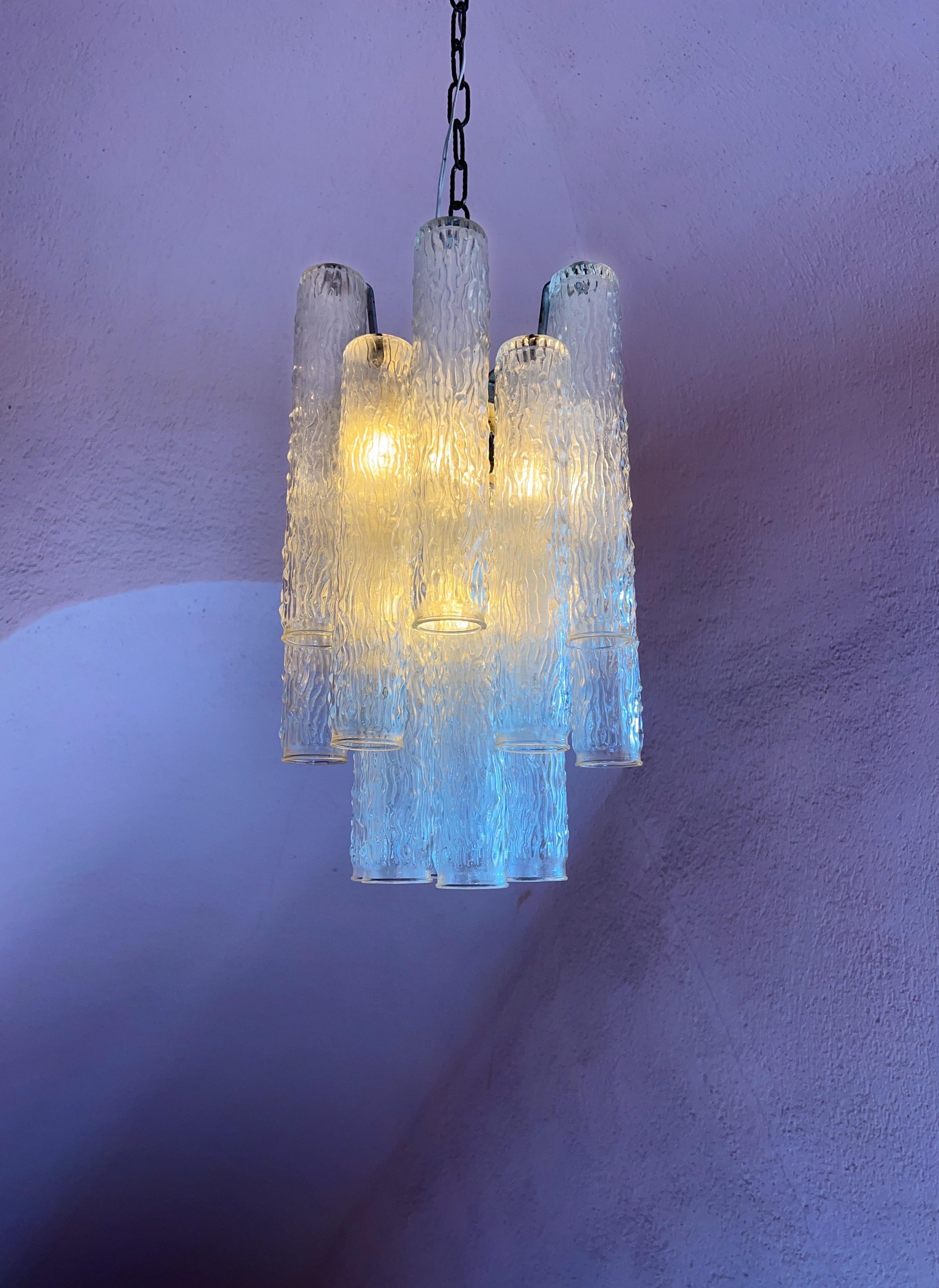 20th Century Troncchi Chandelier Designed by Toni Zuccheri for Venini 1960 Italy For Sale