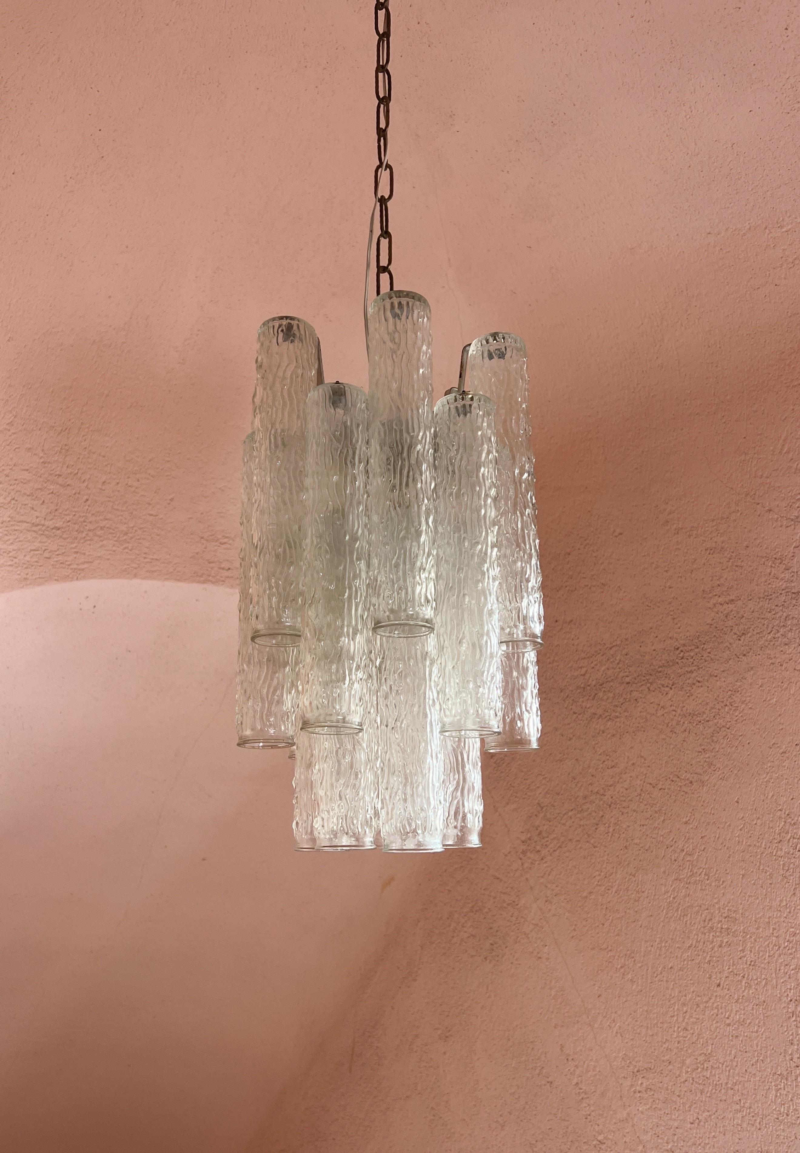 Troncchi Chandelier Designed by Toni Zuccheri for Venini 1960 Italy For Sale 1