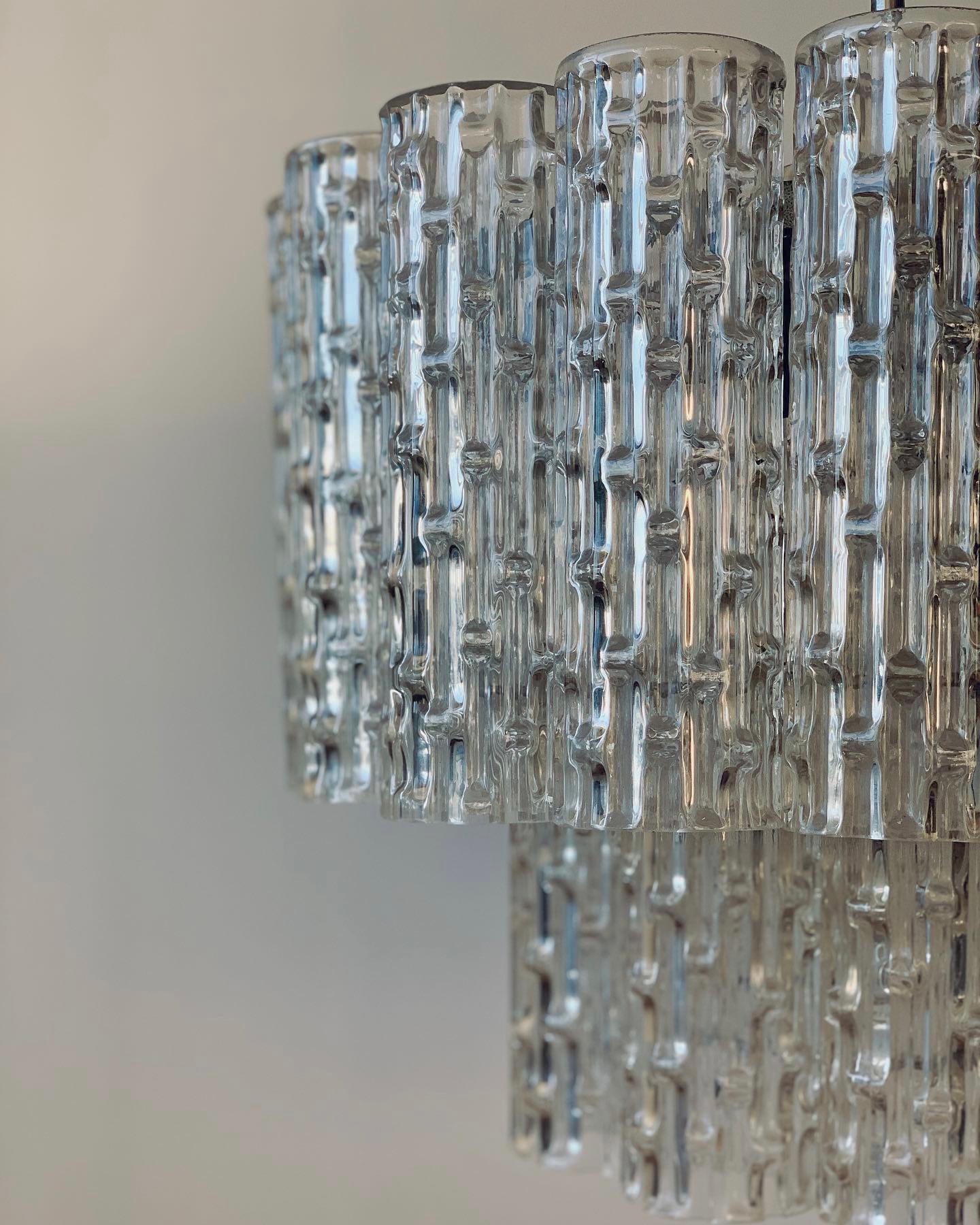 Modern Tronchi Chandelier in Murano Glass for Venini by Toni Zuccheri