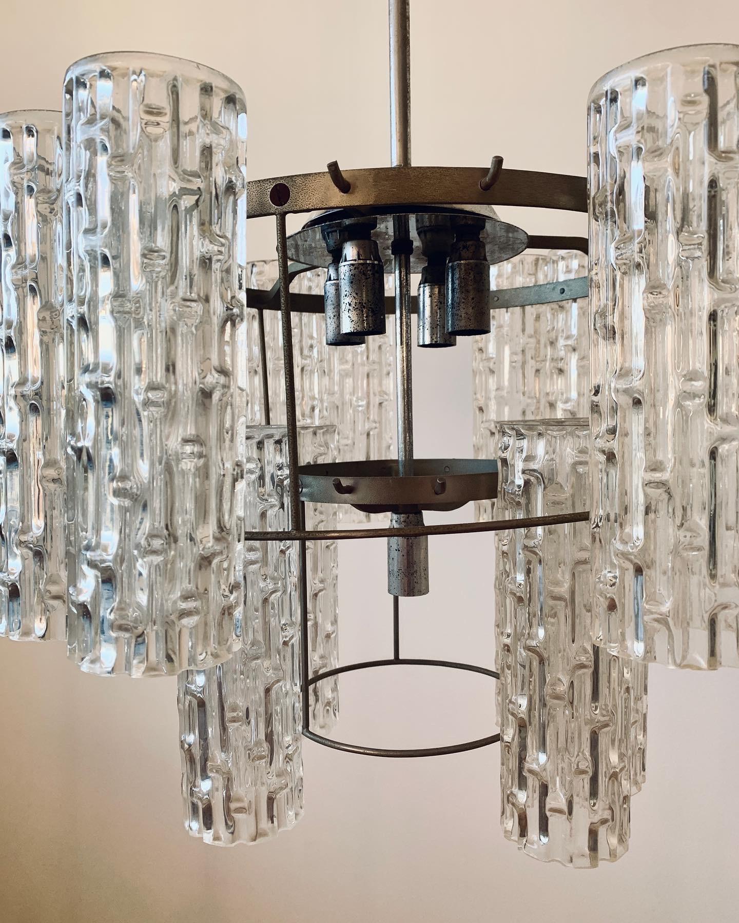 Italian Tronchi Chandelier in Murano Glass for Venini by Toni Zuccheri