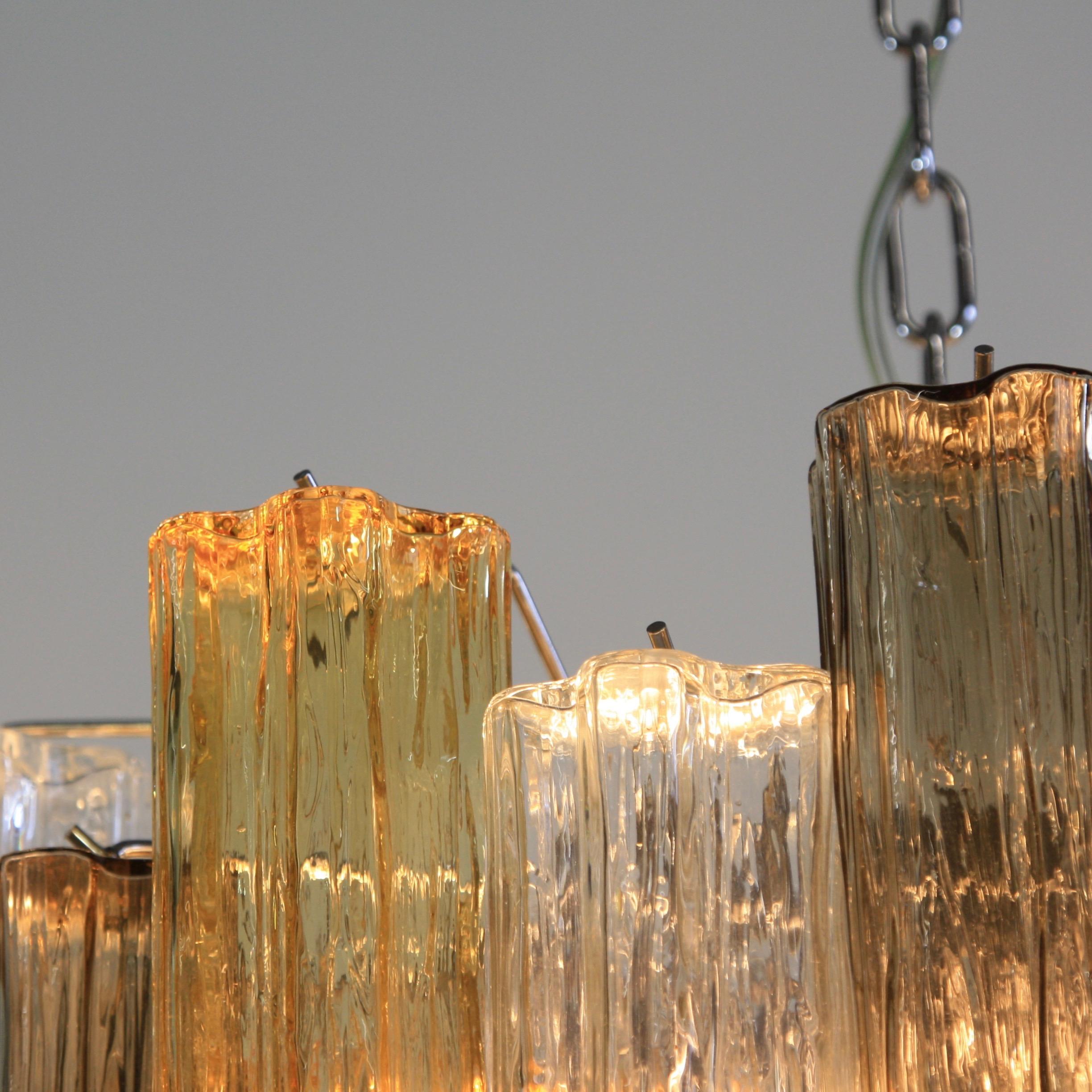 Modern Tronchi Murano Glass Chandelier '3 Colors', Italy