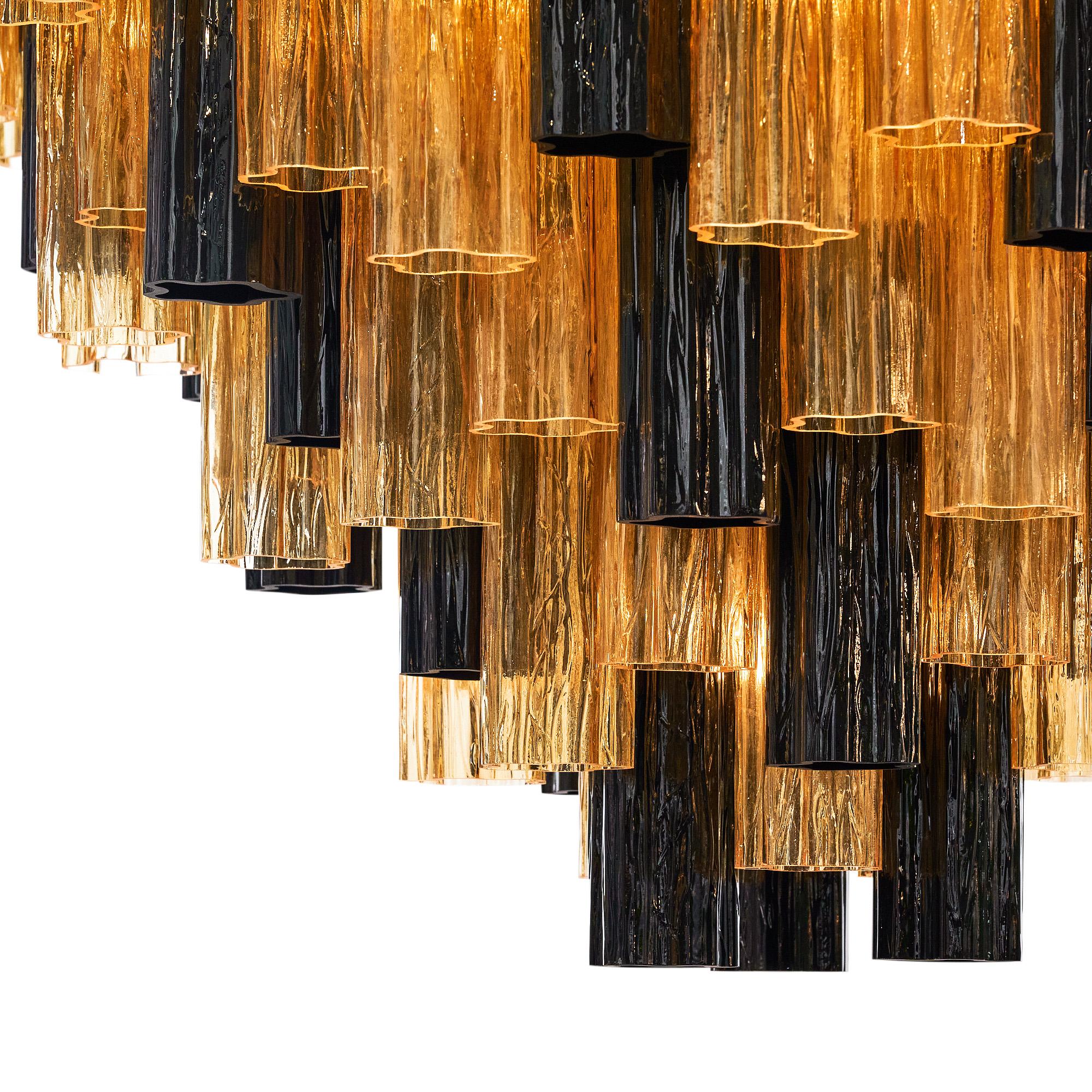 Mid-Century moderno Lampadario Tronchi in vetro di Murano di Alberto Dona in vendita