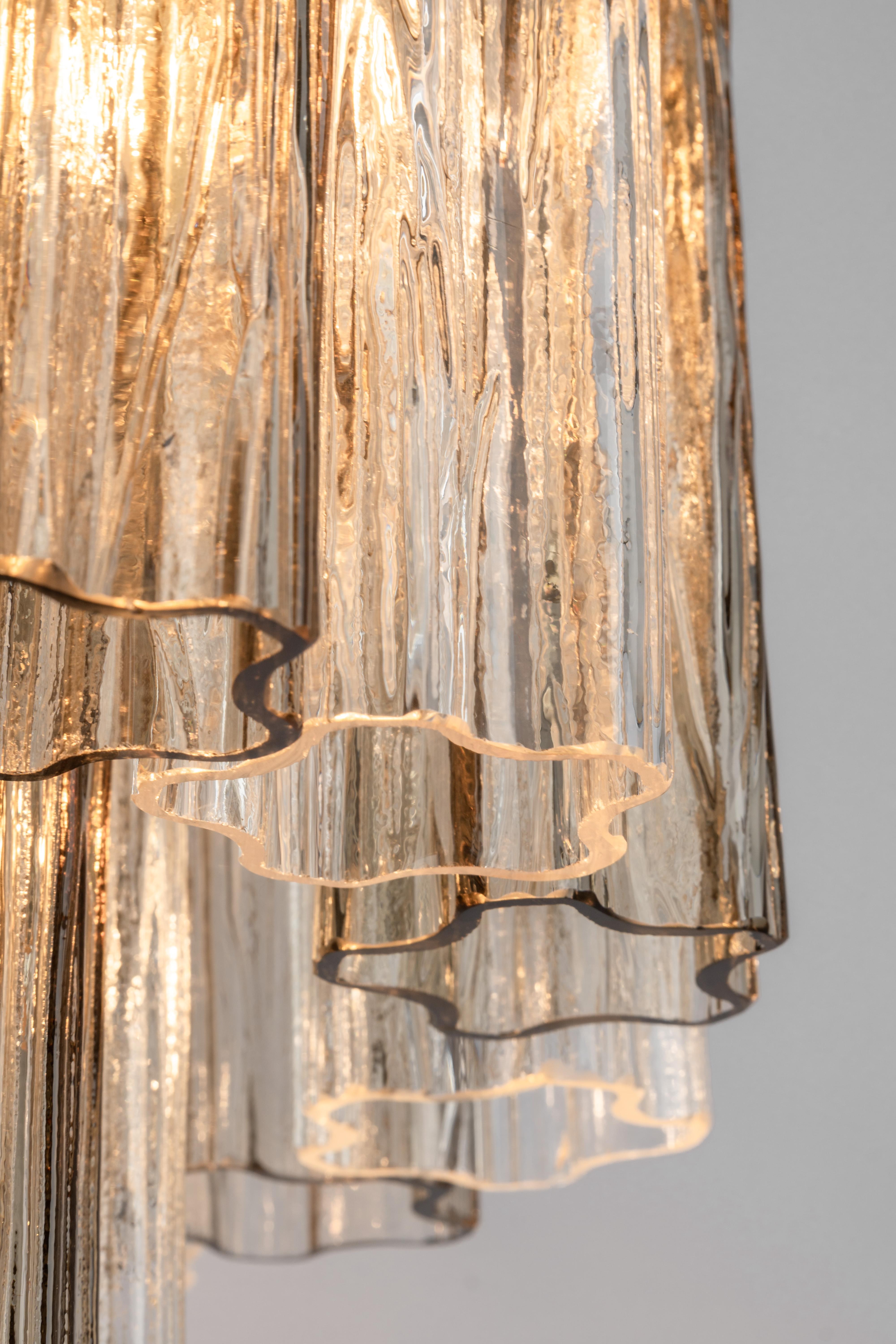 Laiton 1 des 4 lampes encastrées Tronchi en verre de Murano par Venini pour Kalmar, Autriche, années 60 en vente