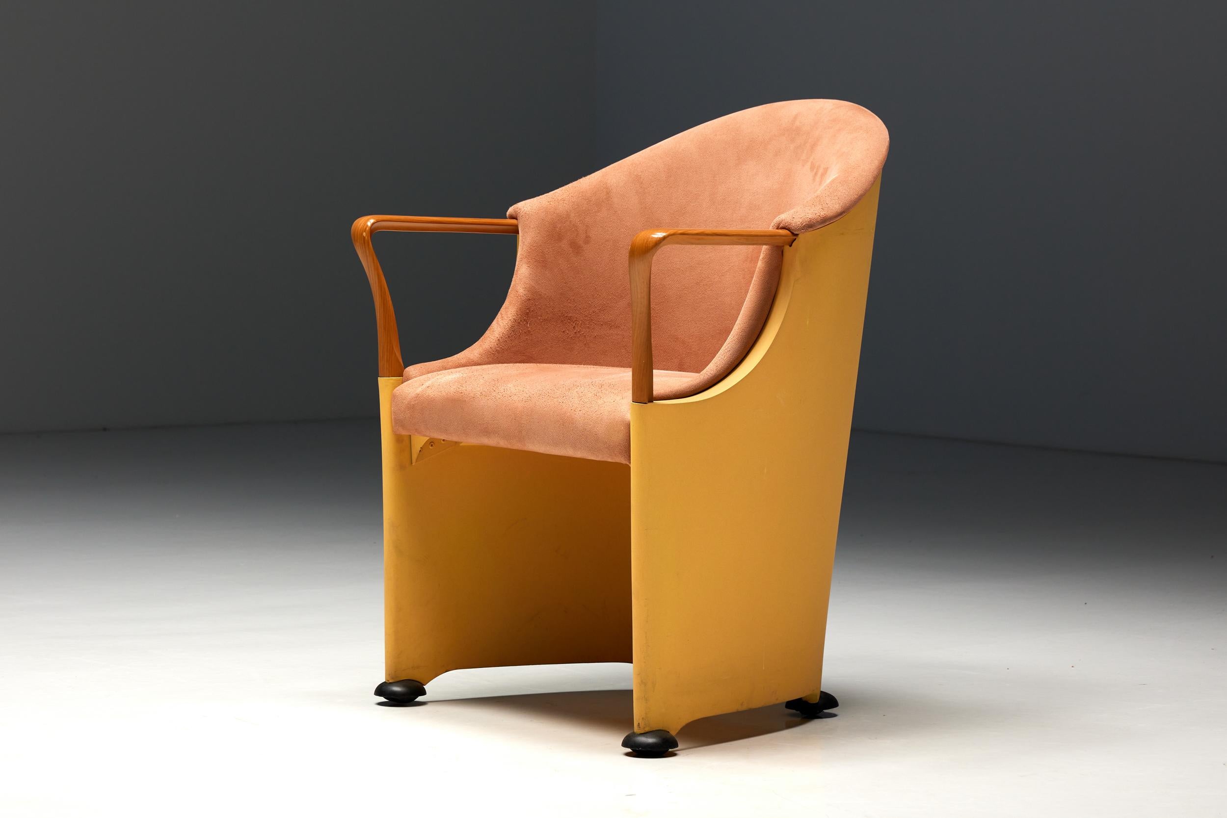 Suede Tronetto Armchairs by Luigi Origlia, Italy, 1990s For Sale