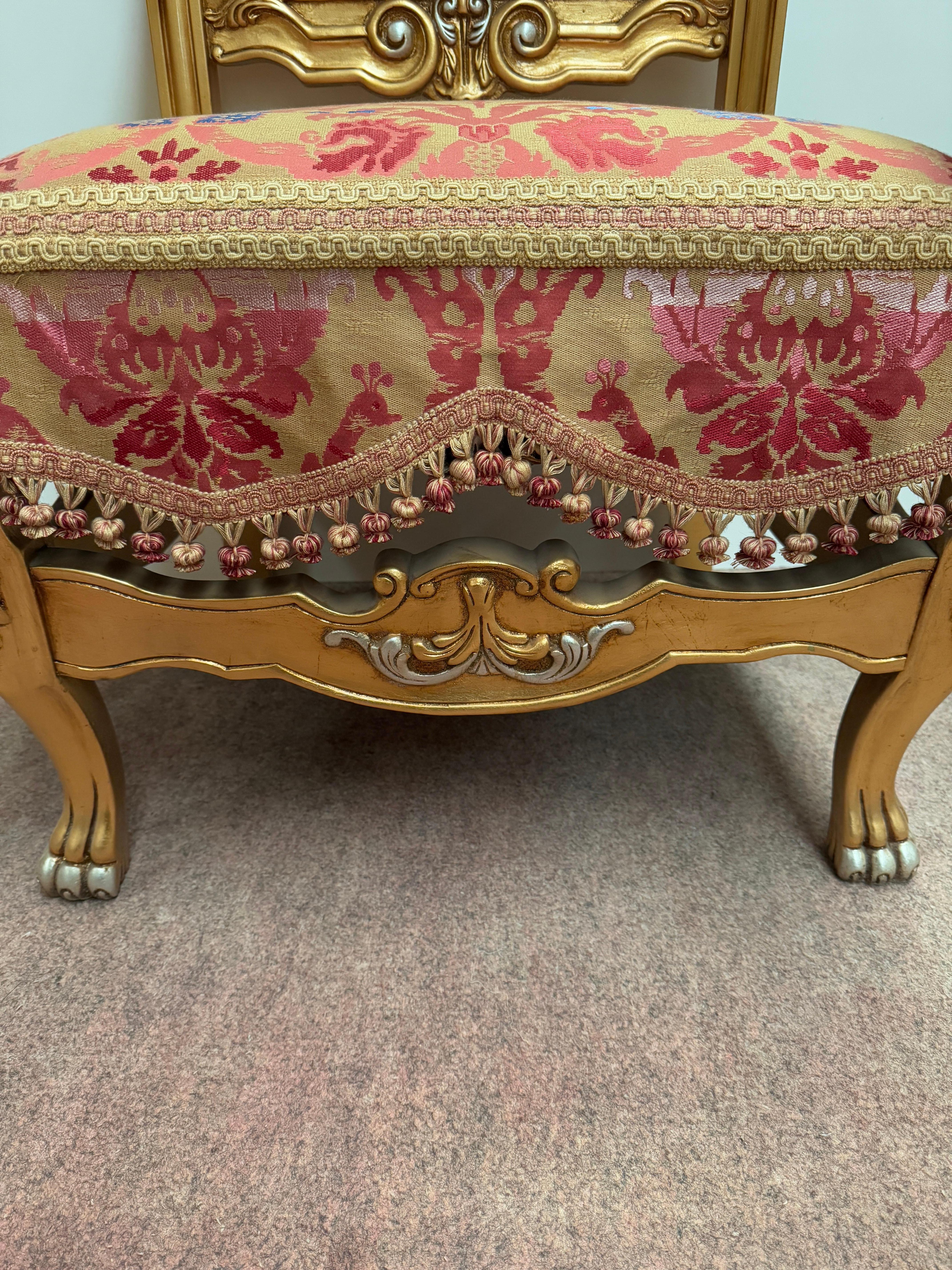 Trono Real Barroco Italiano Dorado - Sillón del Rey 1970 Hecho a mano en venta