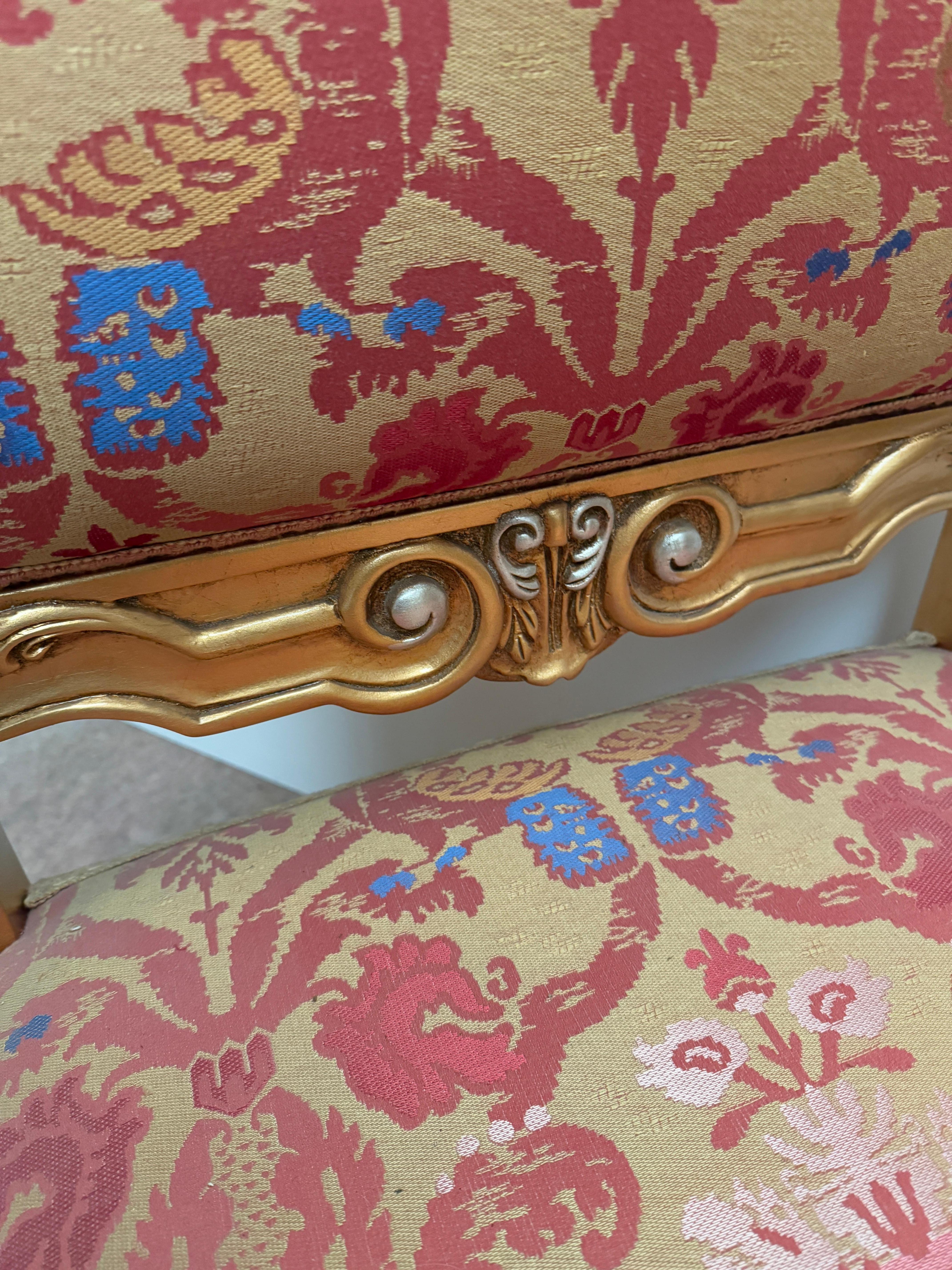 Trono Real Barroco Italiano Dorado - Sillón del Rey 1970 en venta 3