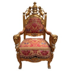 Trono Real Barroco Italiano Dorado - Sillón del Rey 1970