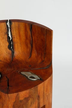 Trono Sculptural Chair in Solid Wood by Pedro Ávila
