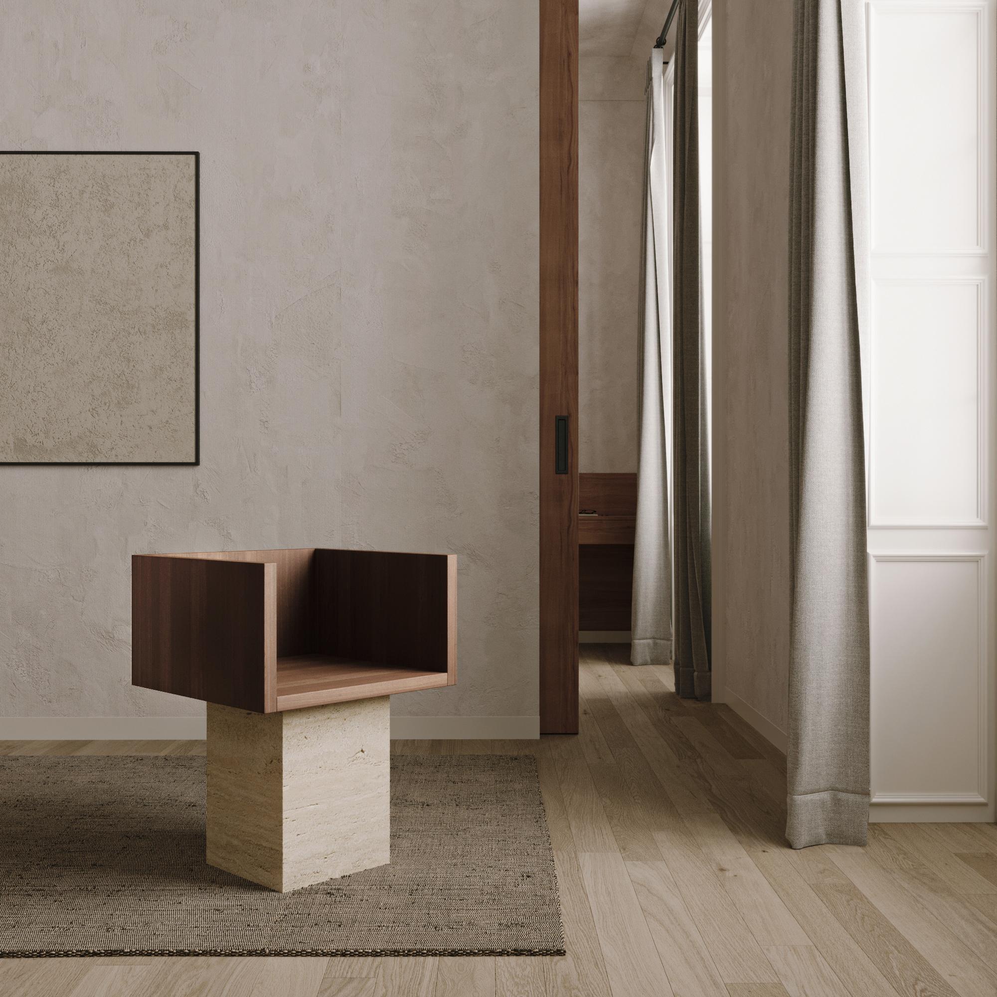 Contemporary Trono Travertine Classico Romano Chair by Lisa Franzen For Sale