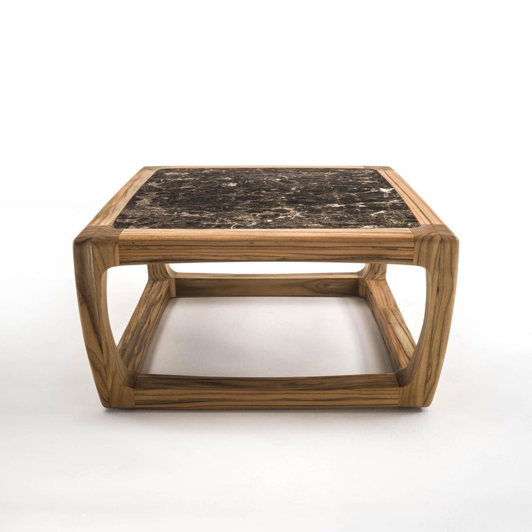 Trooper Coffee Table in Solid Teak With Marble Top Outddor ...