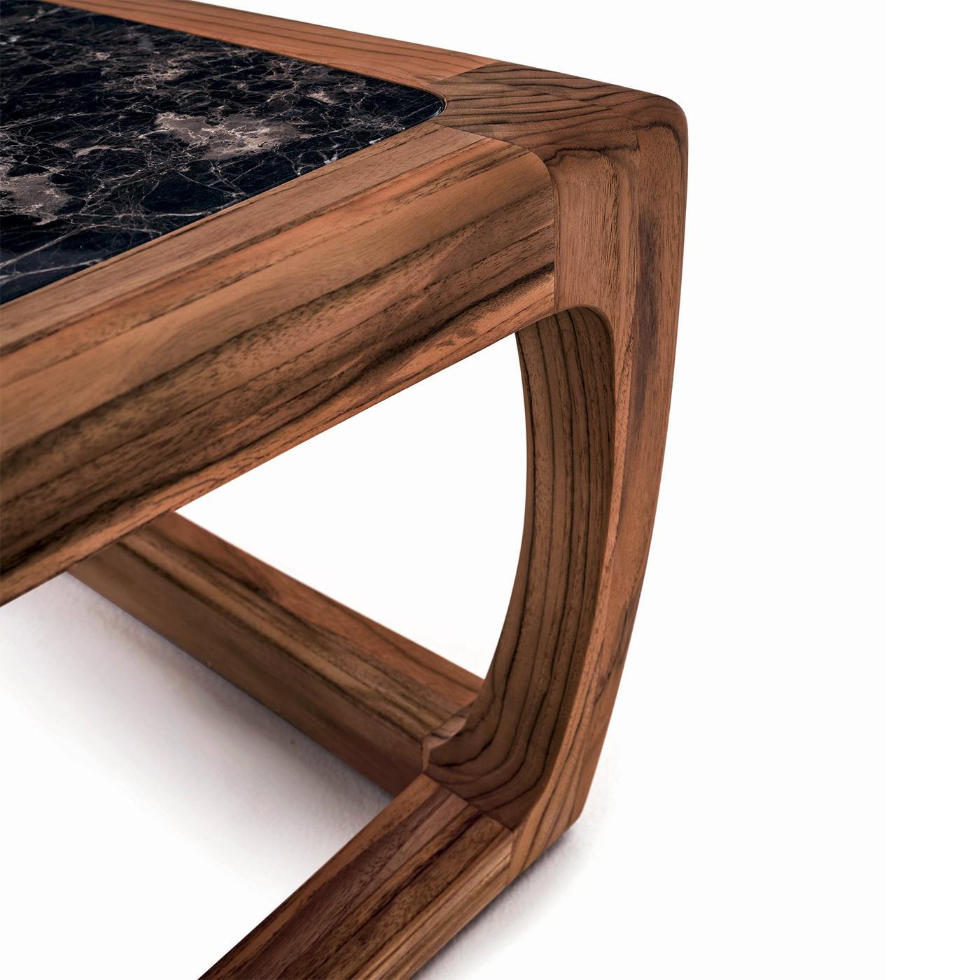 Marble Trooper Walnut Coffee Table For Sale