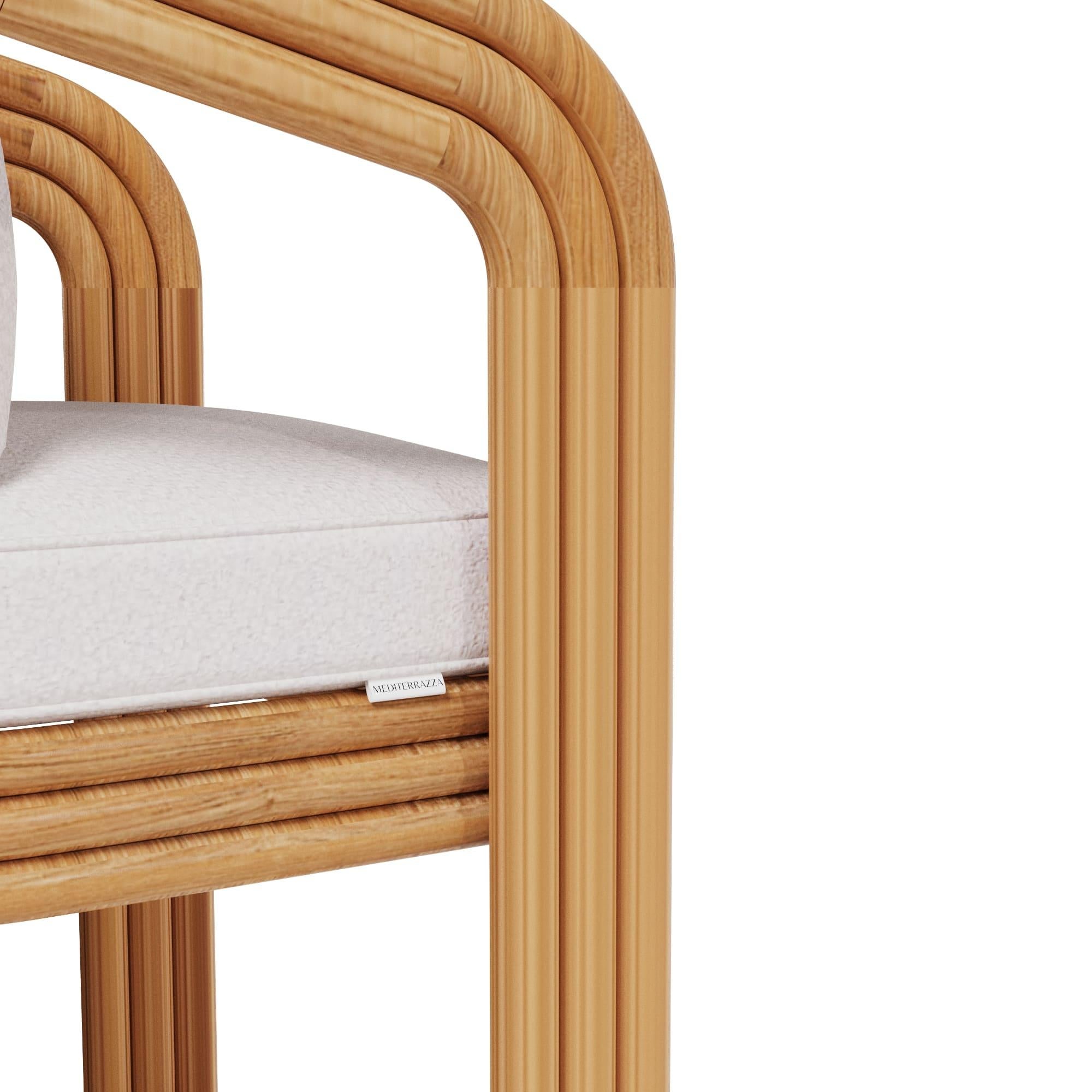 Fatto a mano Sedia da bar per esterni Tropea in Wood Iroko in vendita