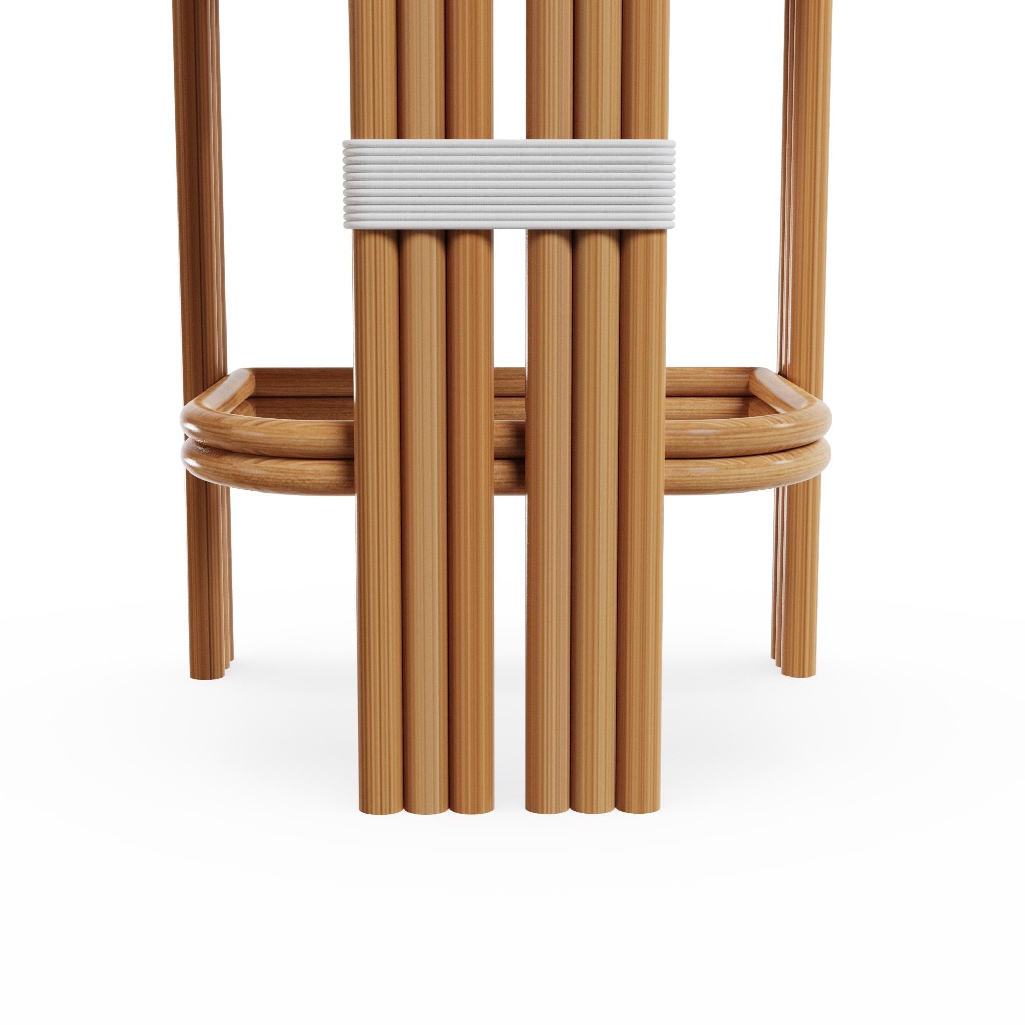 Tessuto Sedia da bar per esterni Tropea in Wood Iroko in vendita