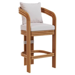 Tropea Outdoor Bar Chair in Iroko Wood