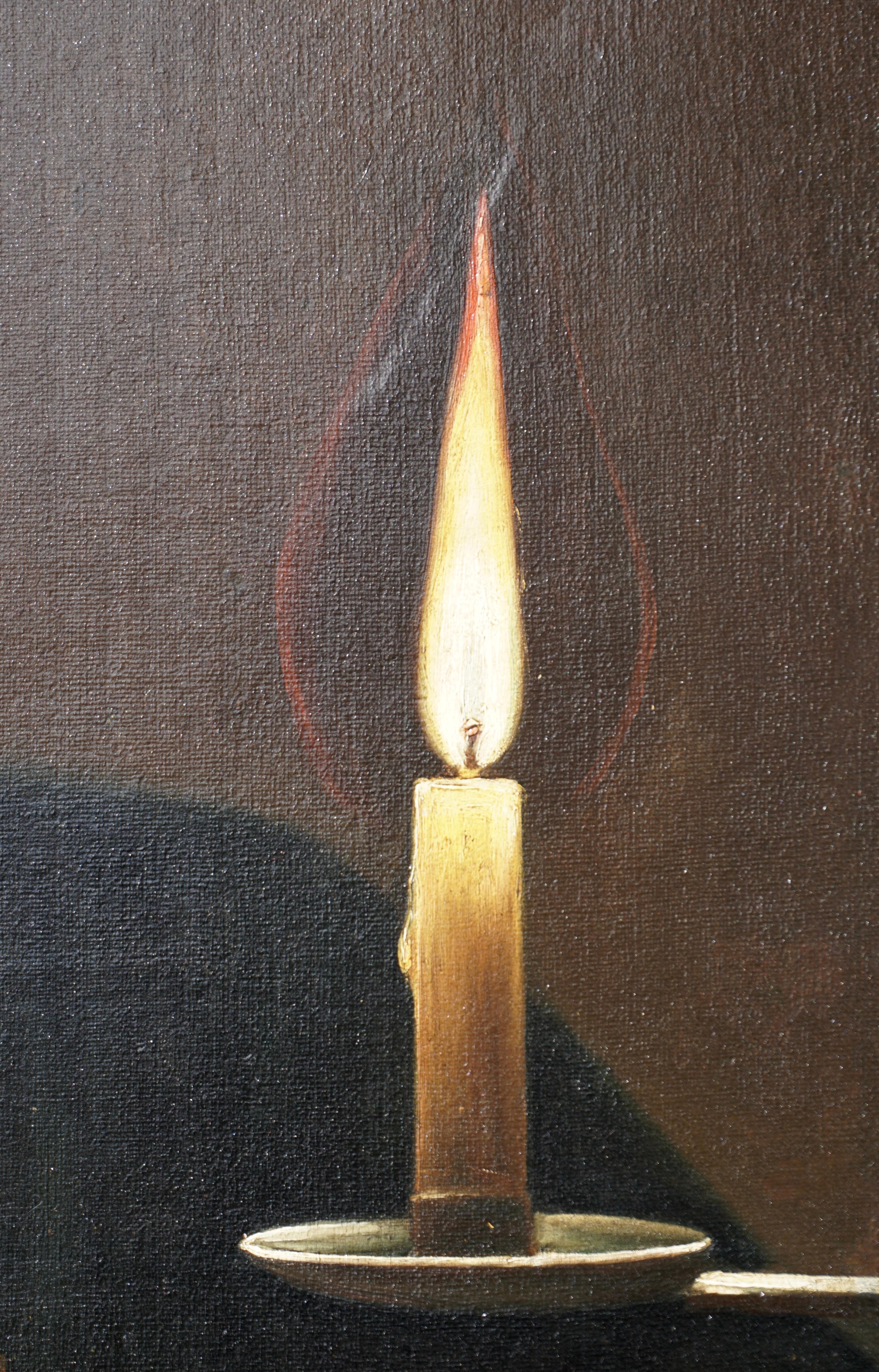 French Trophime Bigot Self Portrait in Candlelight, 17th Century