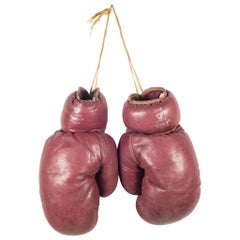 Trophy Brand Horse Hair and Leather Boxing Gloves, circa 1950