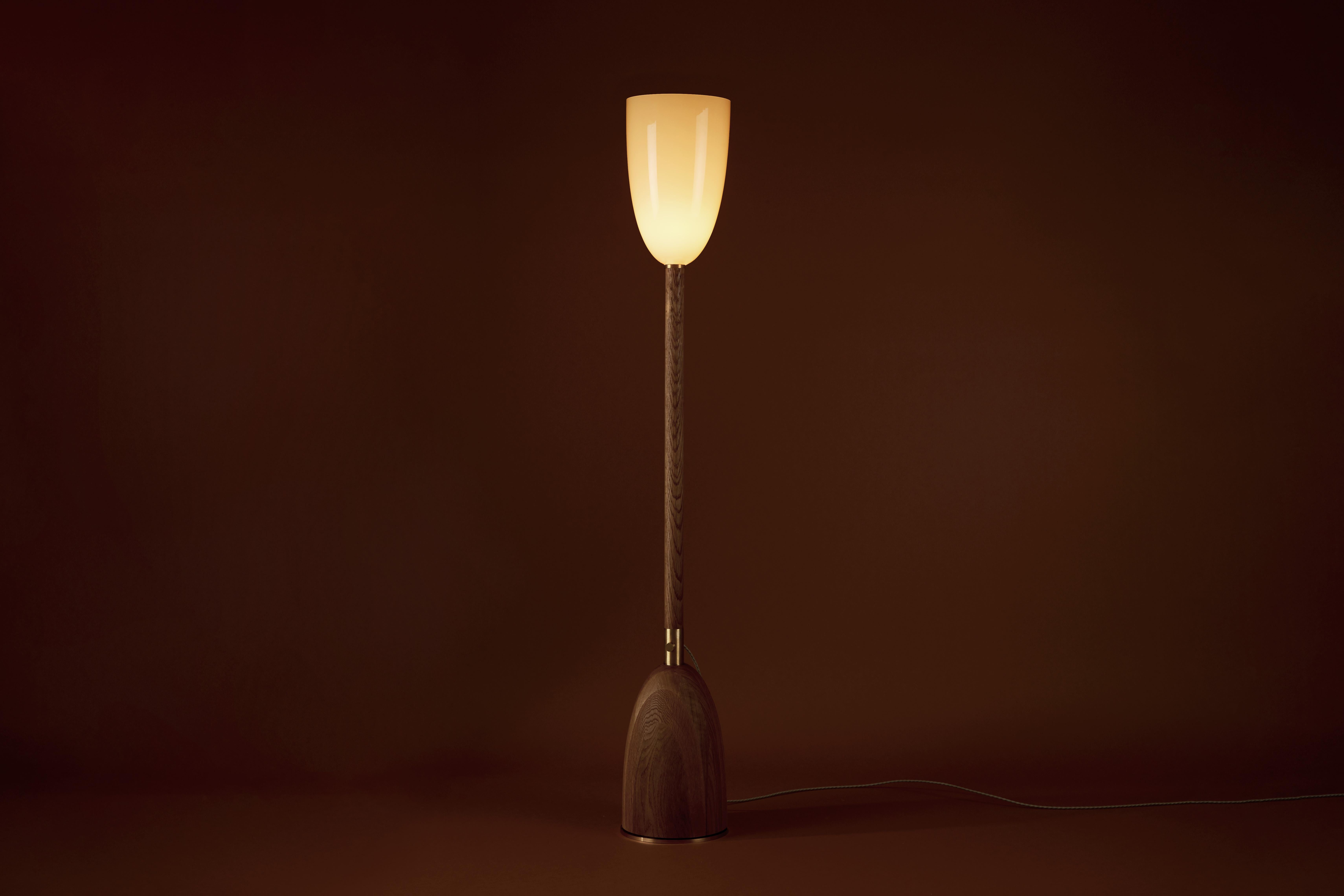 Brushed Trophy Floor Lamp For Sale