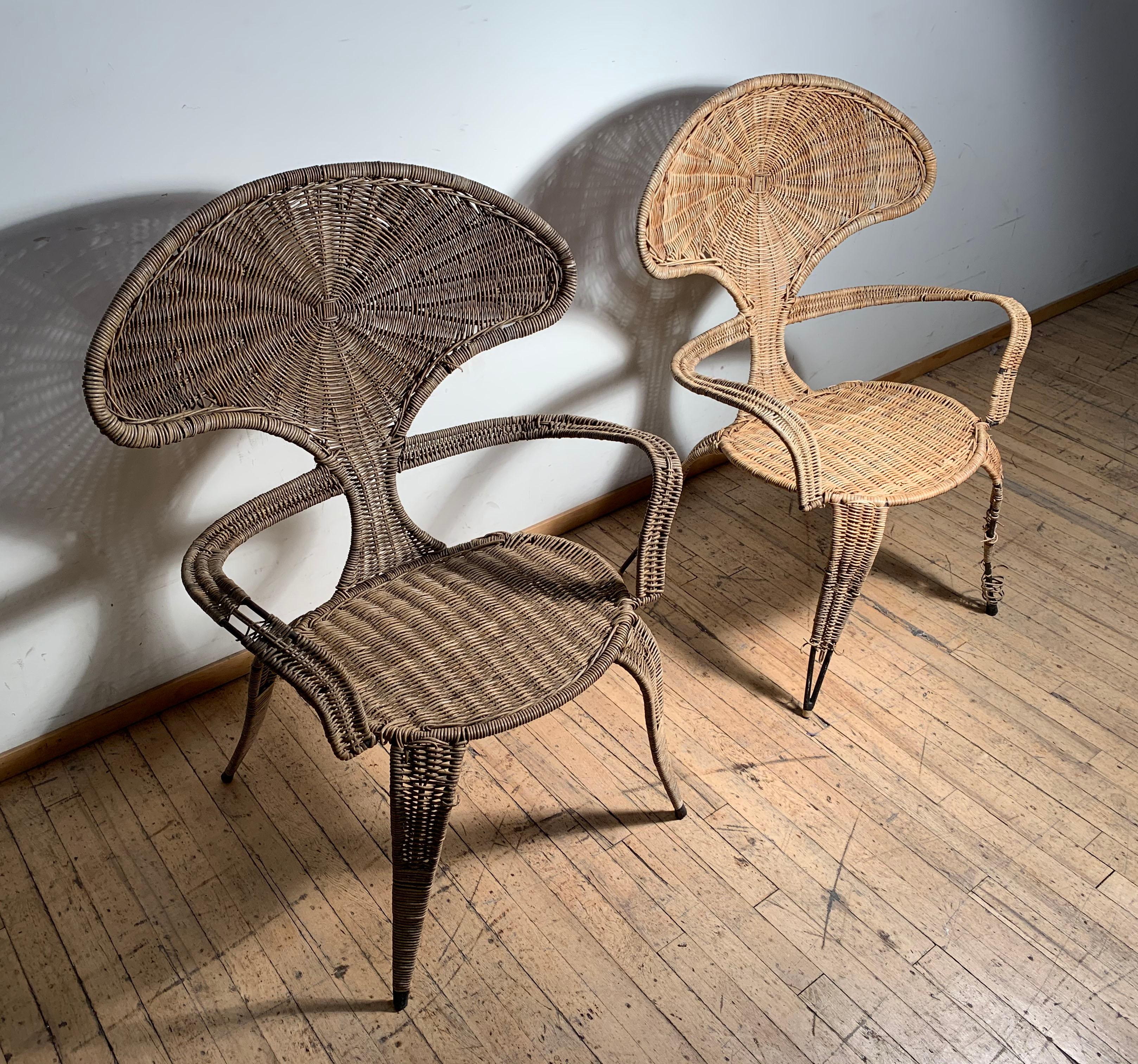 Tropi-Cal Danny Ho Fong and Miller Fong Garden Patio Pair of Chairs In Good Condition For Sale In Chicago, IL