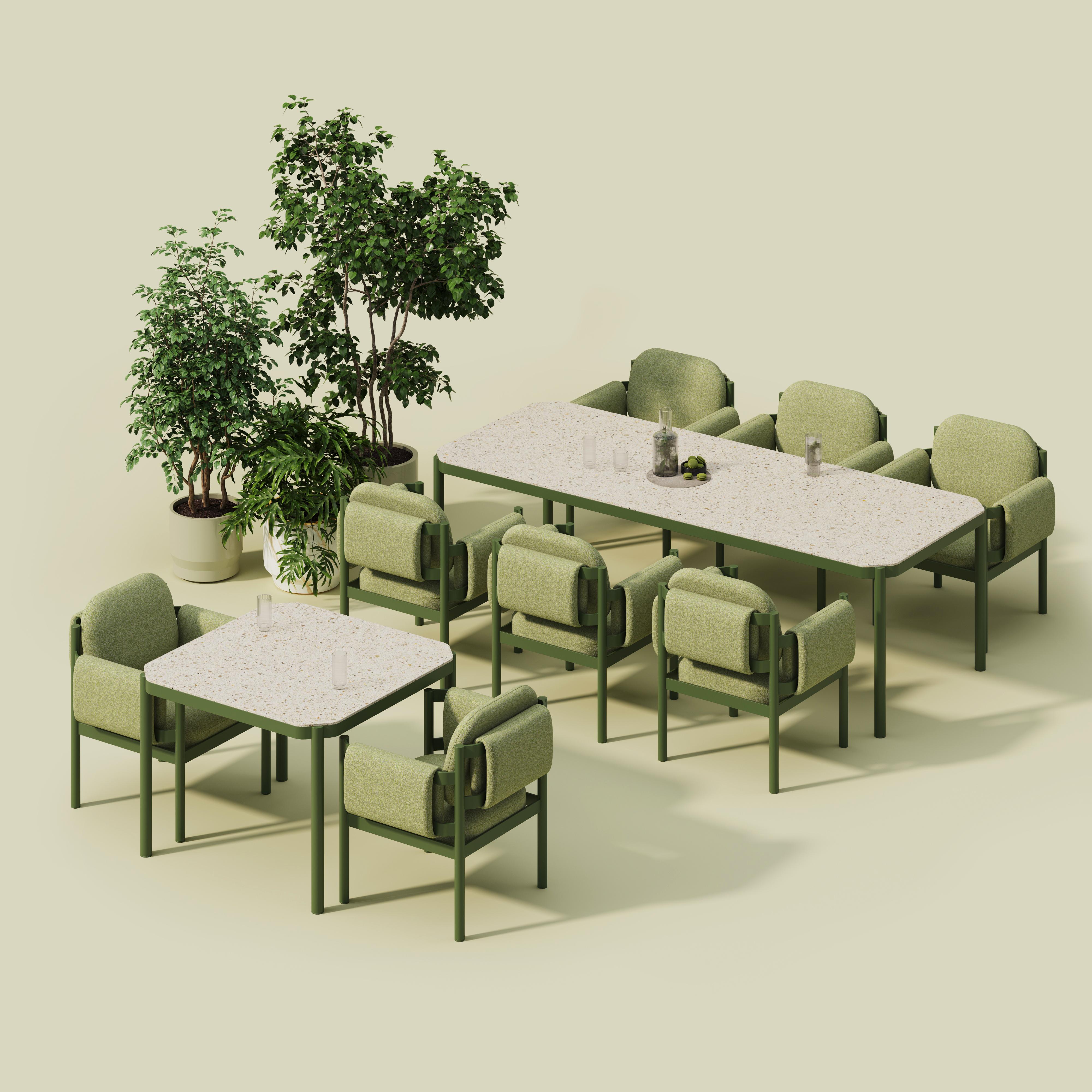 Silla de comedor de aluminio con reposabrazos Tropic by Joyf Recubrimiento de polvo en venta