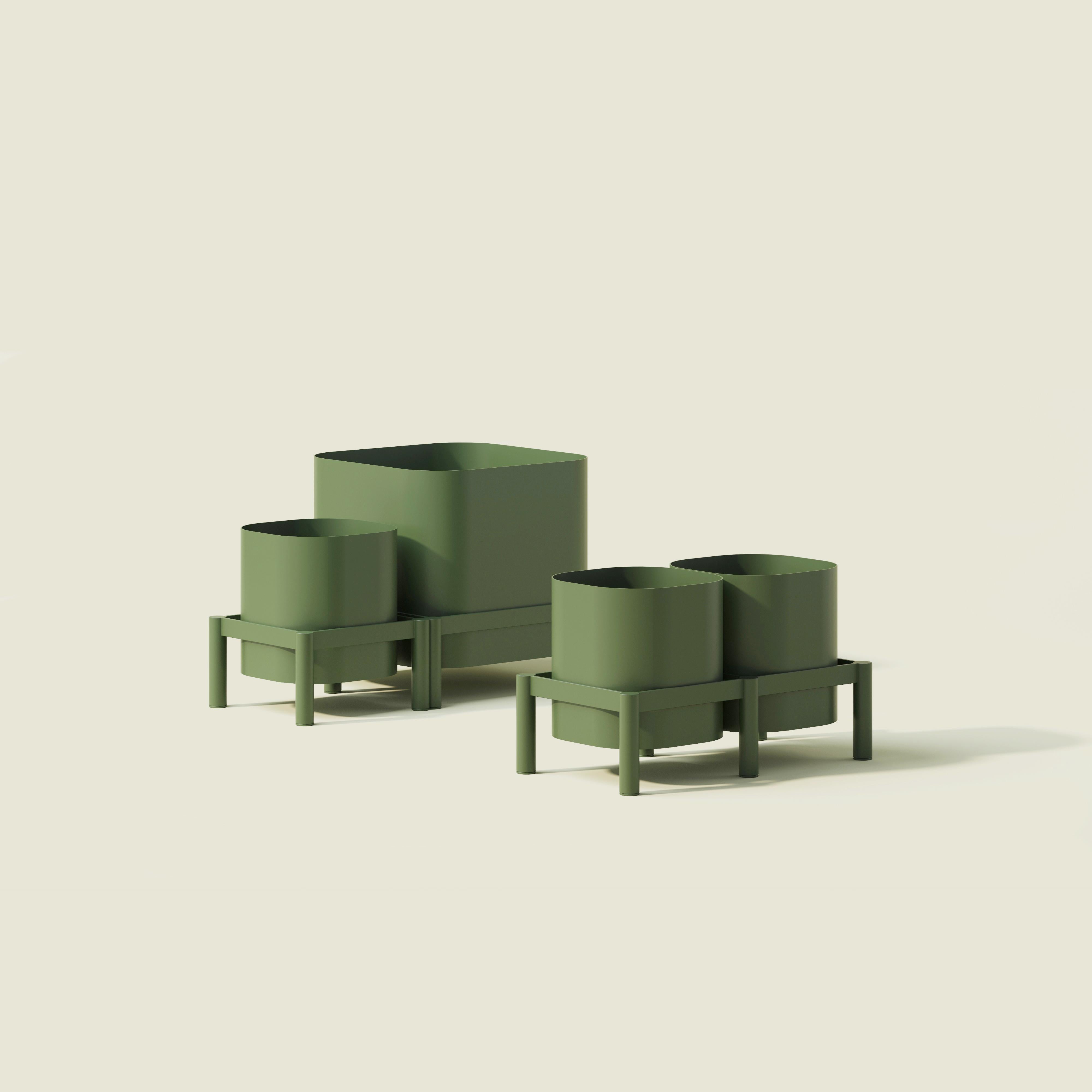 Moderne Tropic Jardinière double en aluminium 85x45 cm by Joyf en vente