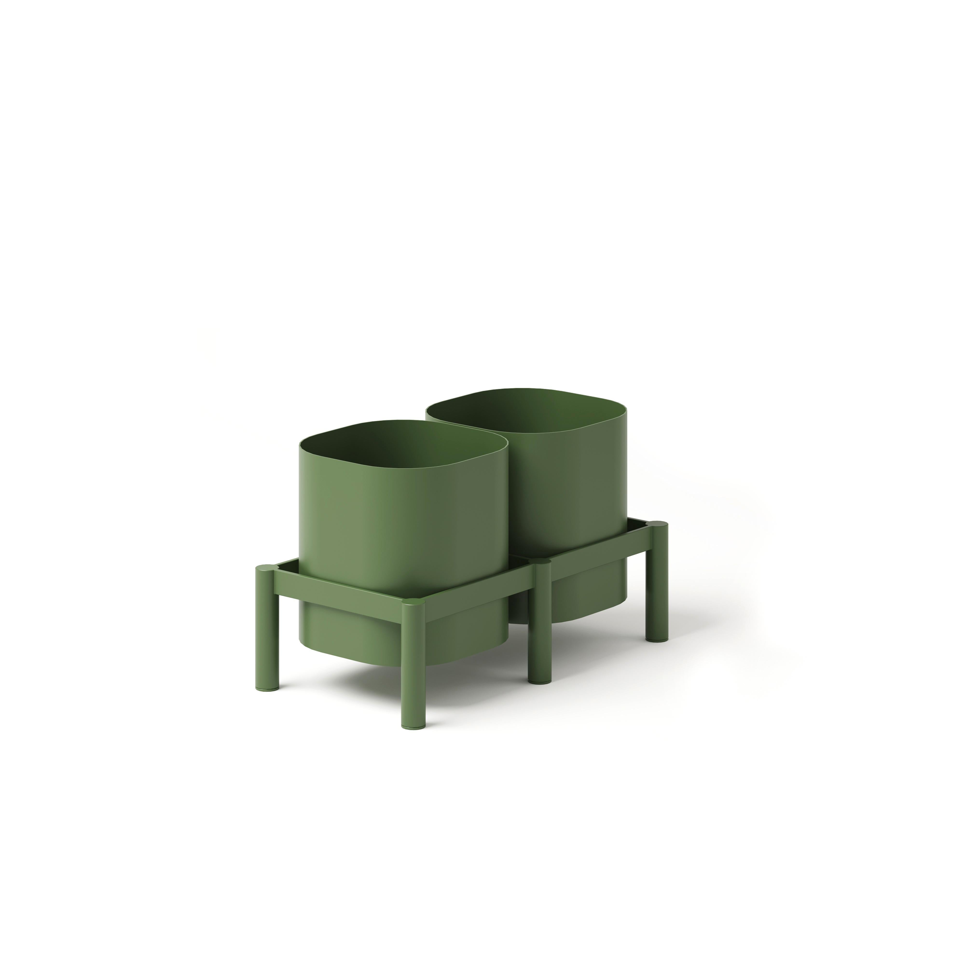 Poudré Tropic Jardinière double en aluminium 85x45 cm by Joyf en vente