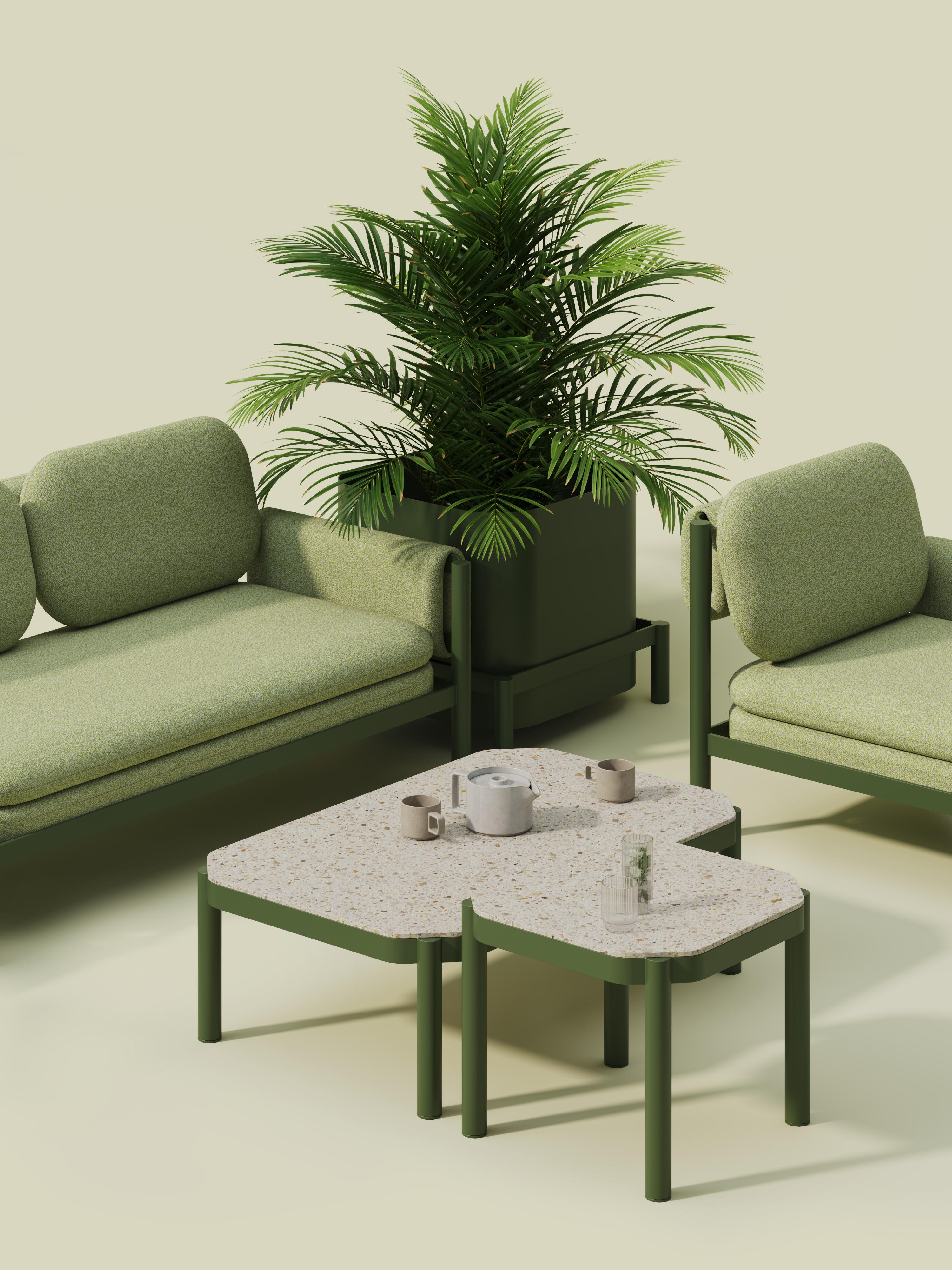 Poudré Jardinière Tropic en aluminium 85x45 cm by Joyf en vente