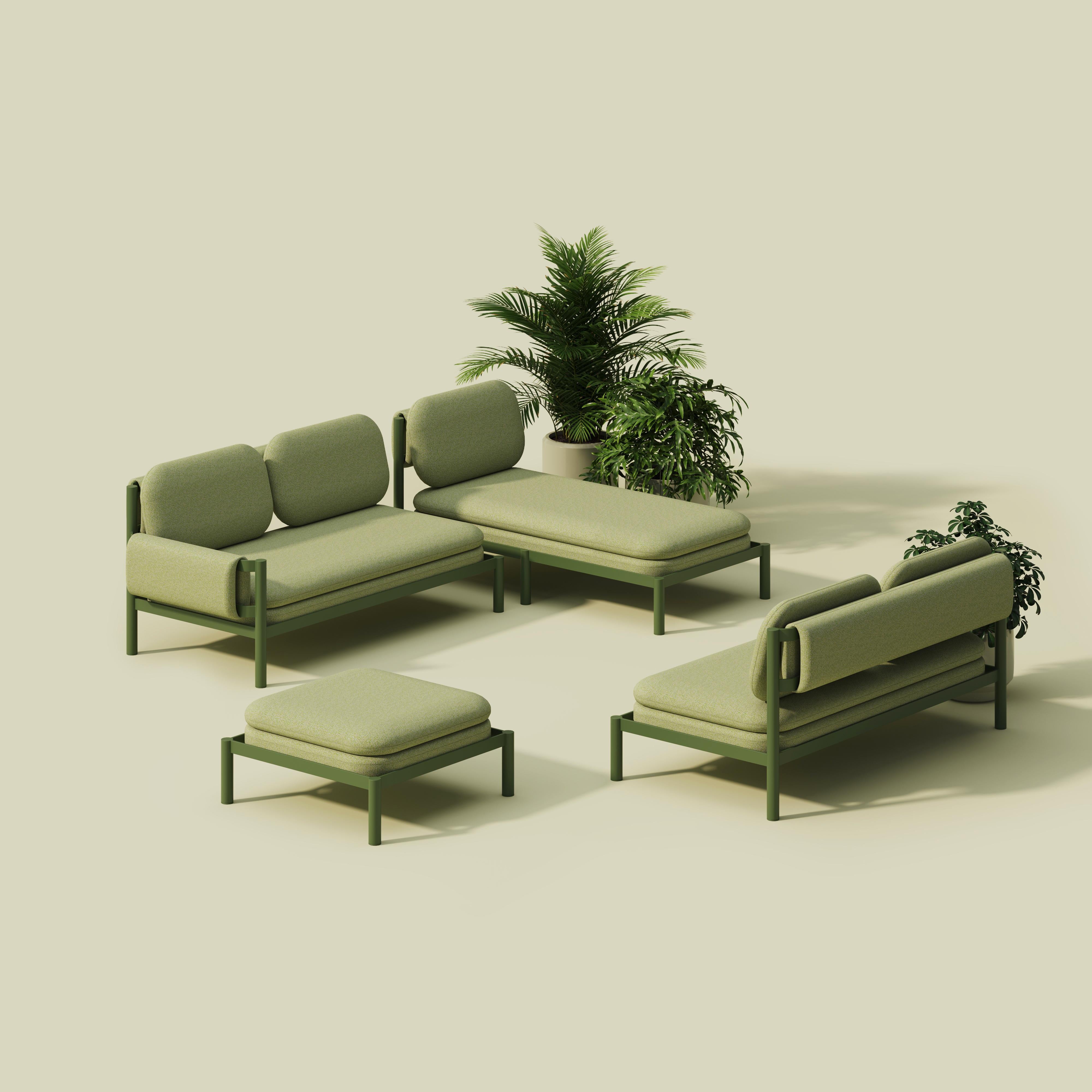 Modern Tropic Aluminum Square Pouf by Joyf For Sale