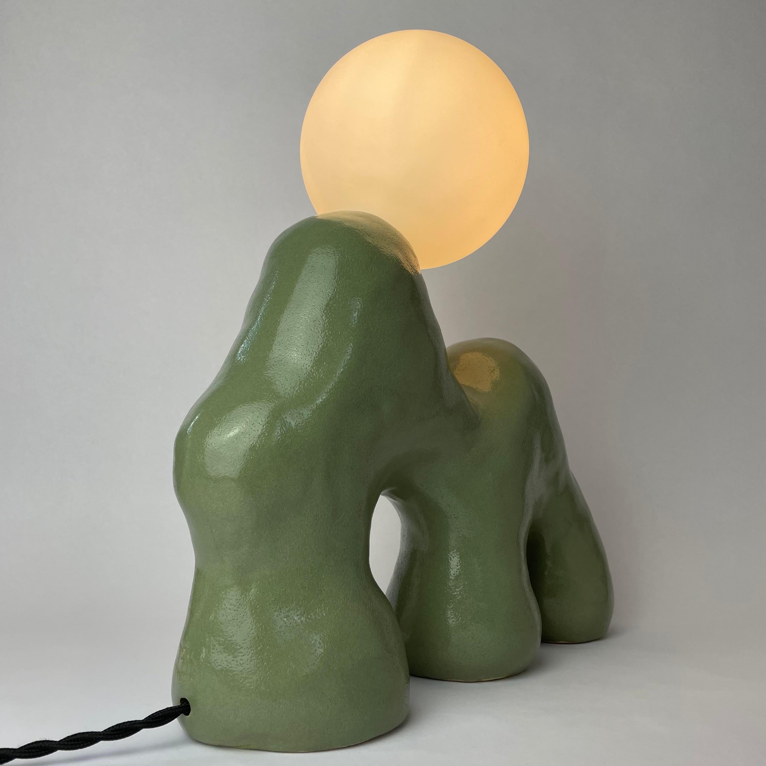 Painted Tropic Lamp by Hs Studio For Sale