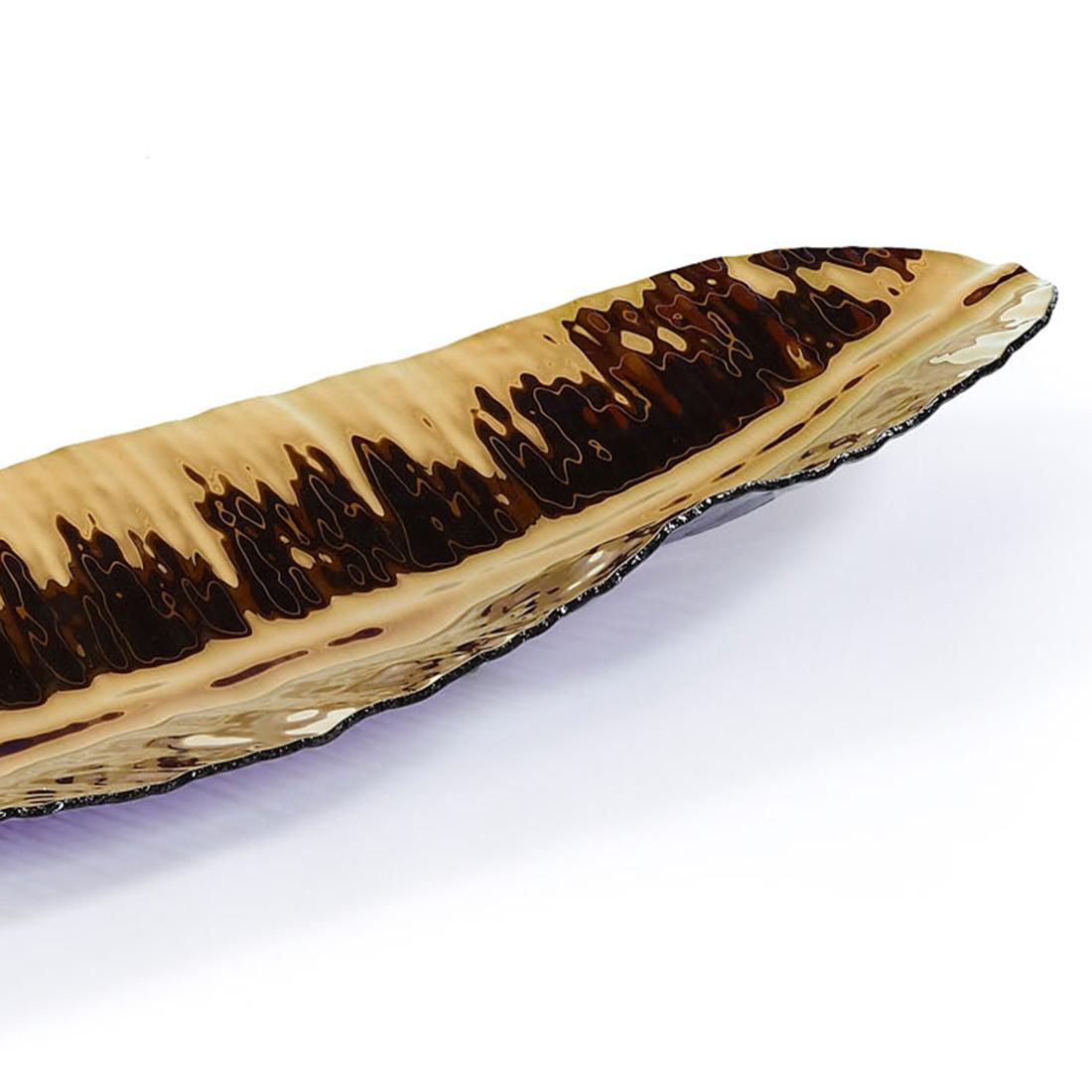 Belga Ciotola in vetro bronzato Tropic Long Leave in vendita