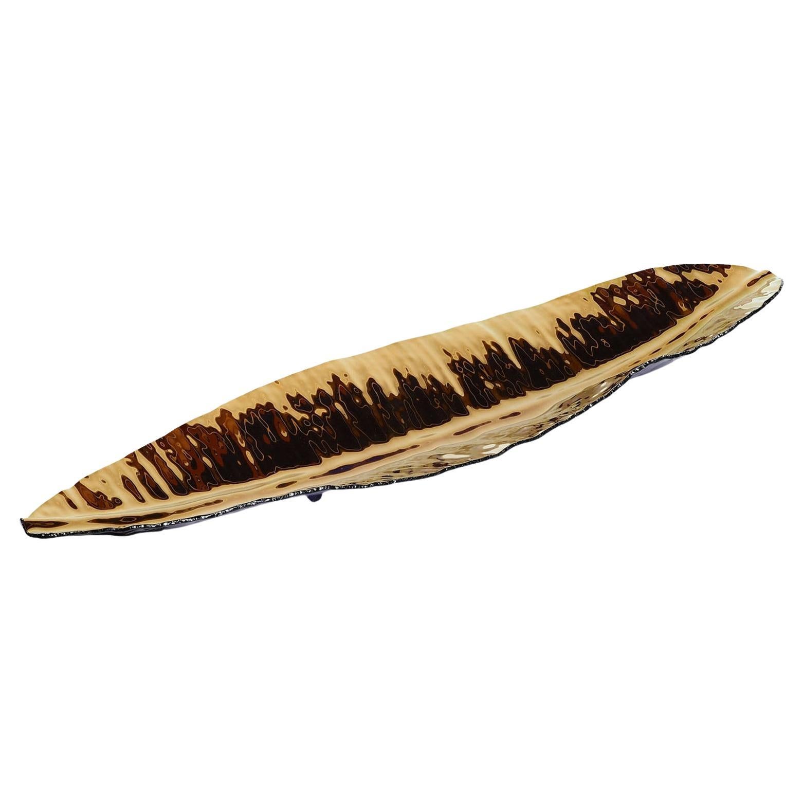 Tropic Long Leave Bronzed Glass Bowl