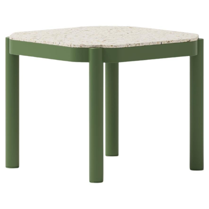 Mesa baja Tropic pequeña de aluminio con tablero de terrazo by Joyf