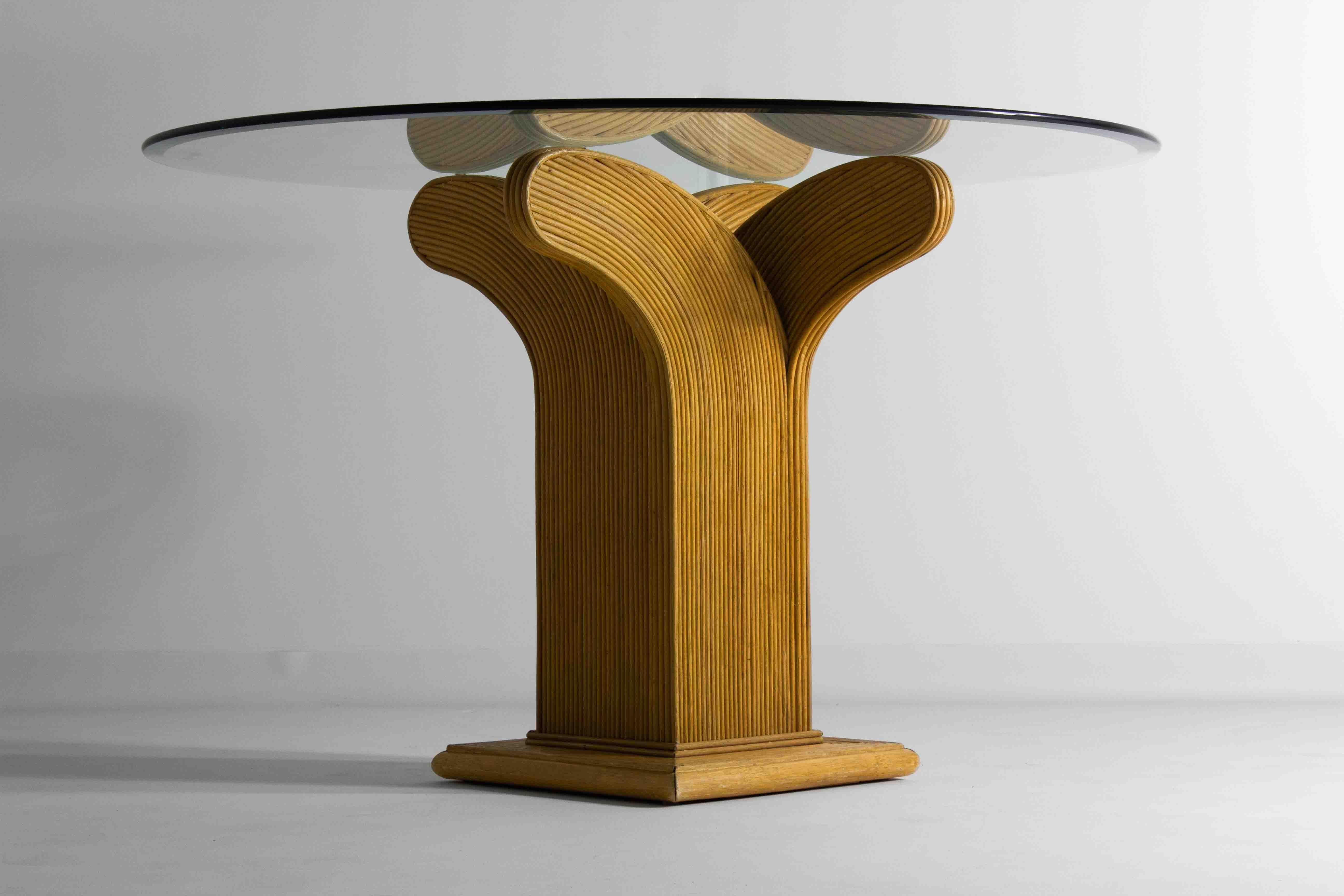 Post-Modern Tropical 70s dining table by Vivai Del Sud, Italy For Sale