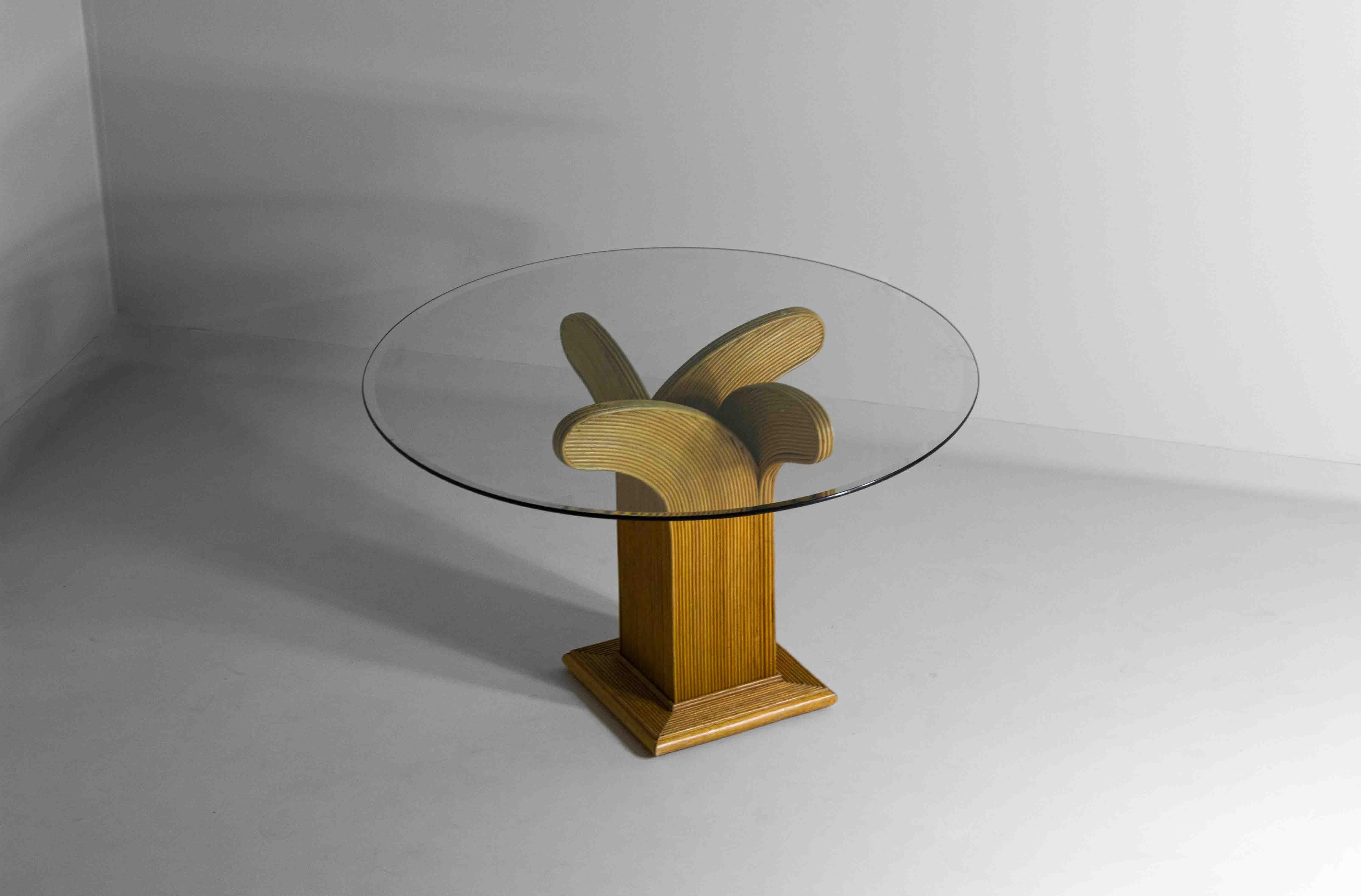 Italian Tropical 70s dining table by Vivai Del Sud, Italy For Sale