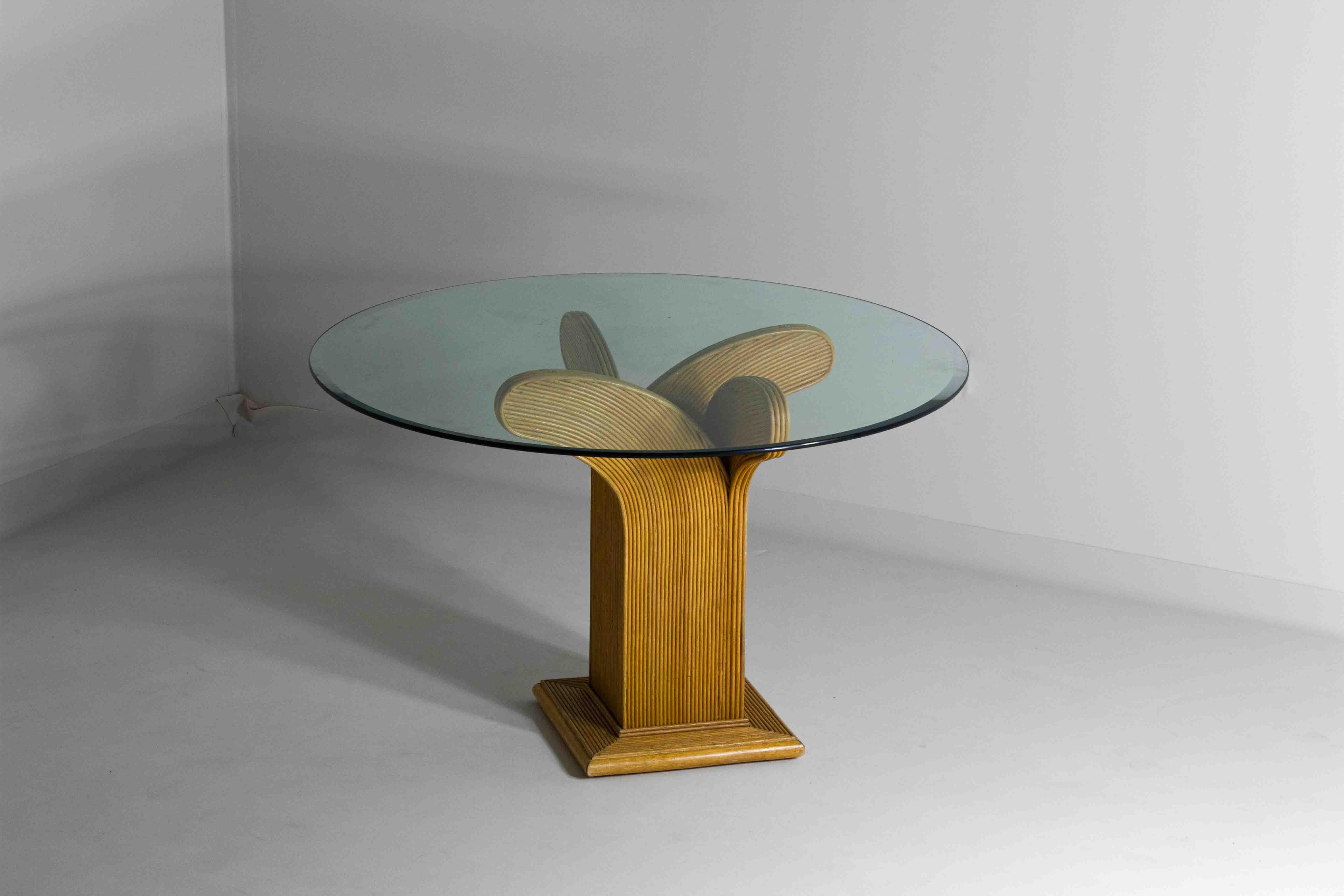 Late 20th Century Tropical 70s dining table by Vivai Del Sud, Italy For Sale