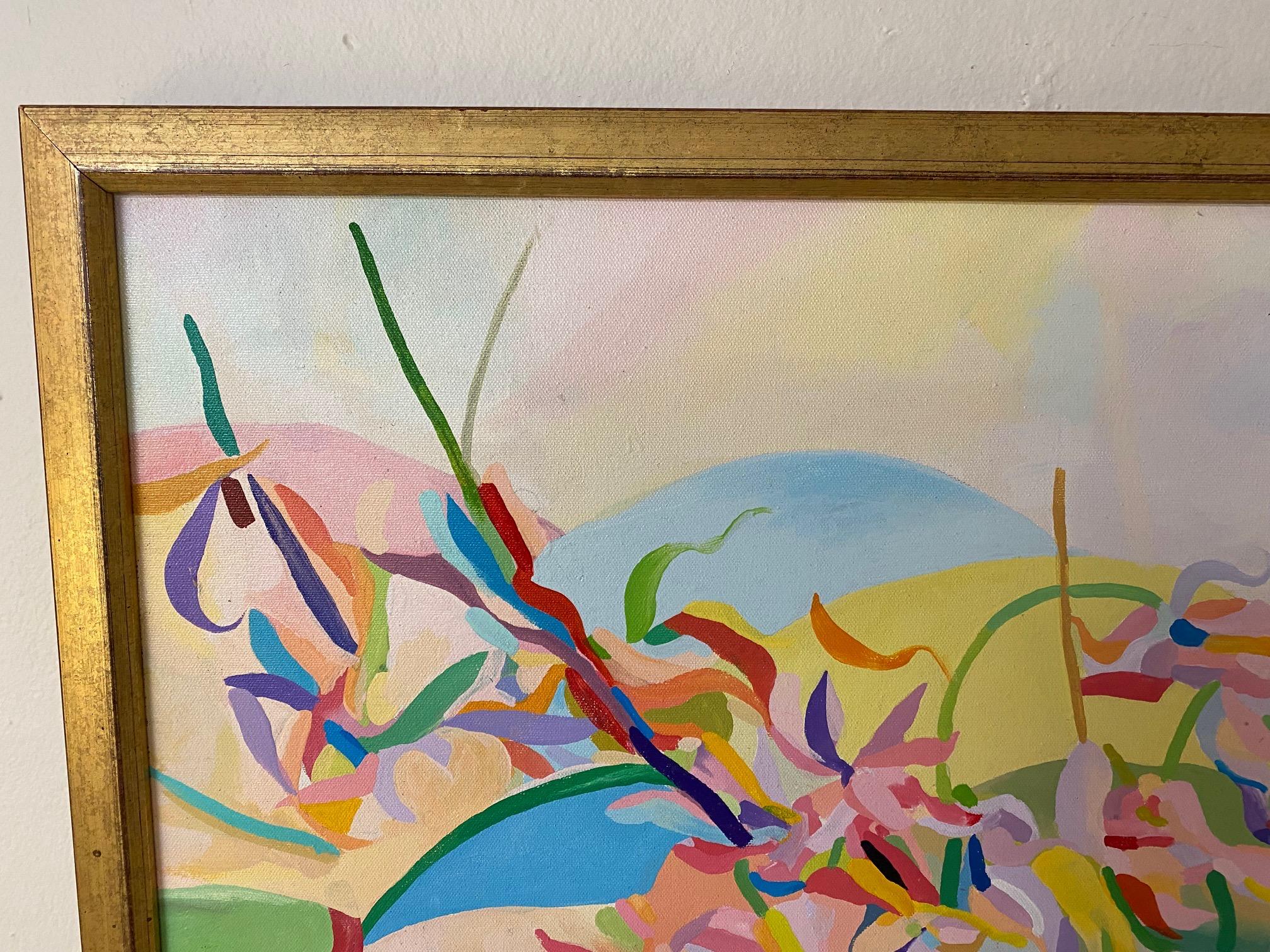 Tropisches abstraktes Gemälde von Richard Von White im Zustand „Gut“ im Angebot in Hopewell, NJ