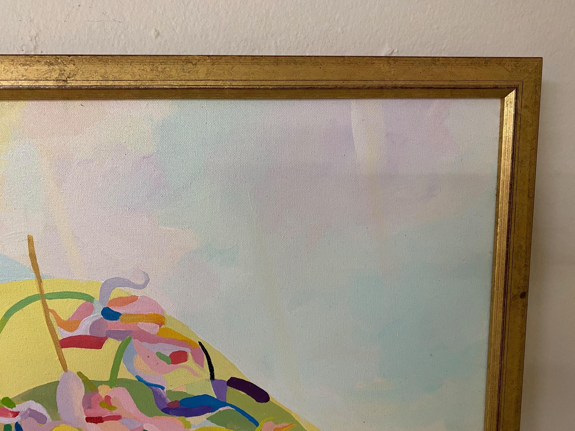 Late 20th Century Tropical Abstract Painting by Richard Von White For Sale