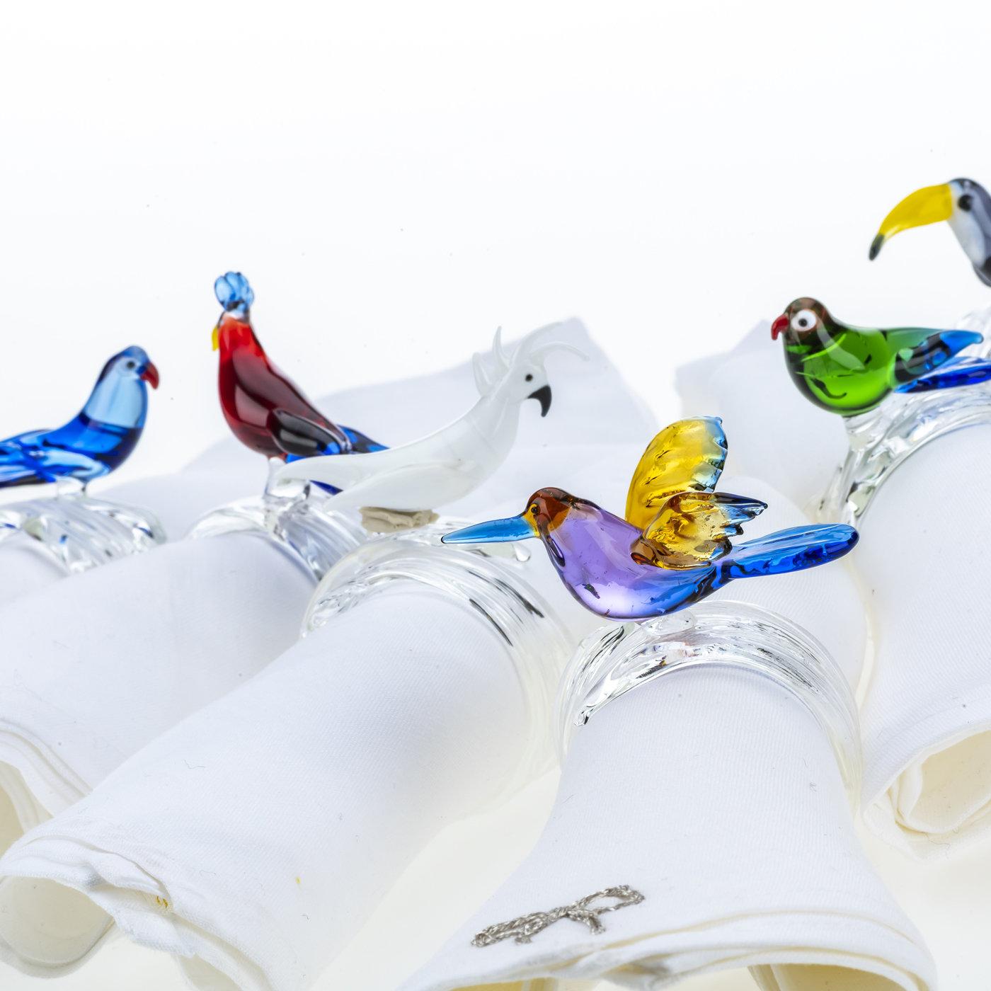 Tropical Bird Set of 6 Napkin Rings In New Condition For Sale In Milan, IT