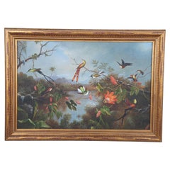 Pájaro tropical Paisaje boscoso Pintura según Martin Johnson Heade Enmarcado 35