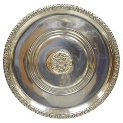 Antique Tropical by International Silver Co Round Regency Style Silver Plate Tray