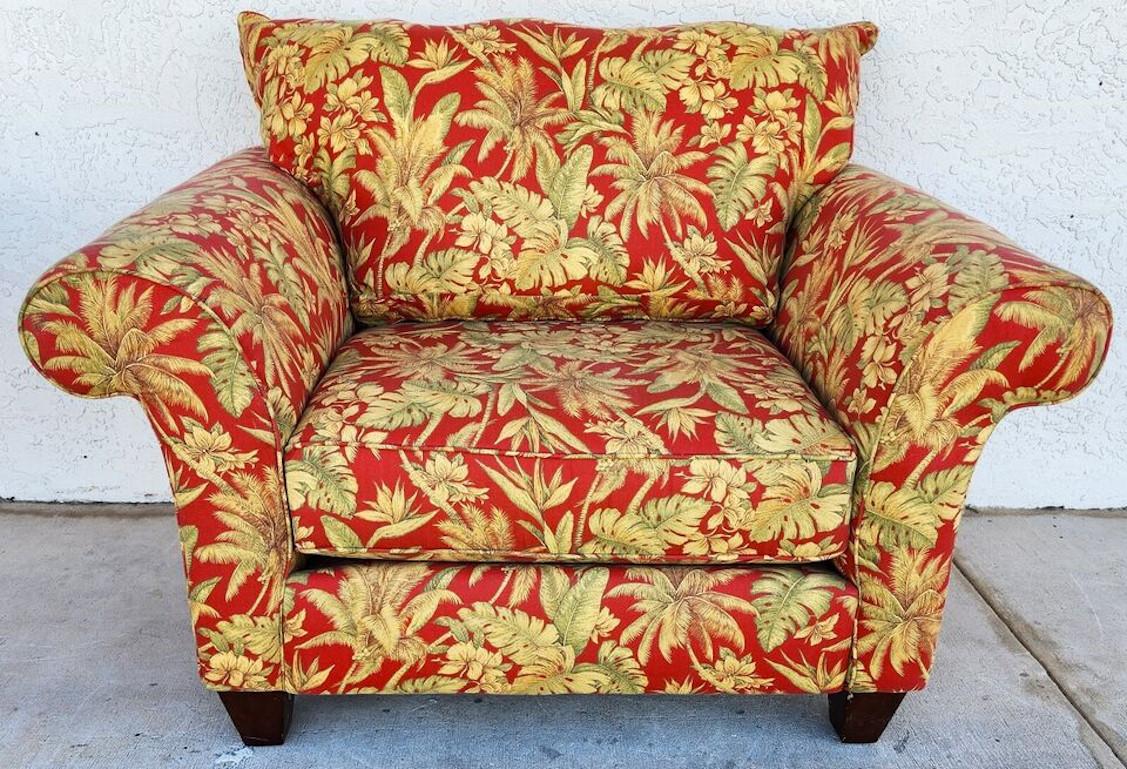 For FULL item description click on CONTINUE READING at the bottom of this page.

Offering One Of Our Recent Palm Beach Estate Fine Furniture Acquisitions Of An 
Oversized Tropical Coastal Lounge Chair 
Made in the USA

Approximate Measurements in