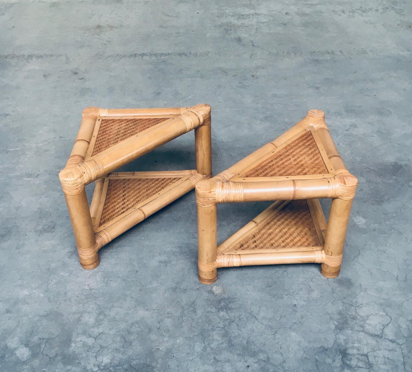 Ensemble de tables d'angle en bambou fabriquées à la main au design tropical Bon état - En vente à Oud-Turnhout, VAN