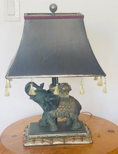 Tropical Elephant Sculpture Lamp in MacKenzie Childs Style