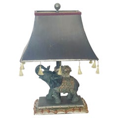 Tropical Elephant Sculpture Lamp in MacKenzie Childs Style