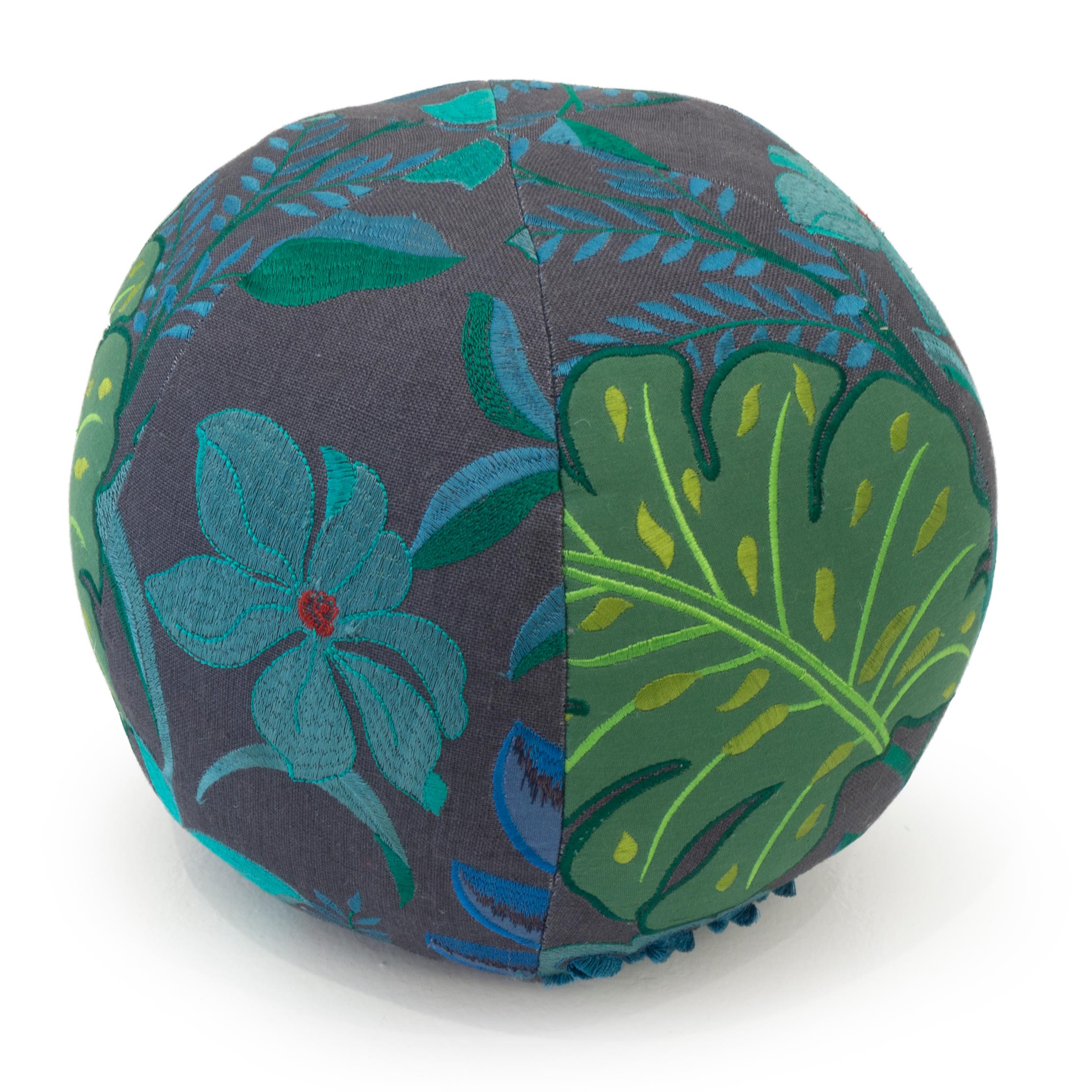 American Tropical Embroidery Ball Pillow
