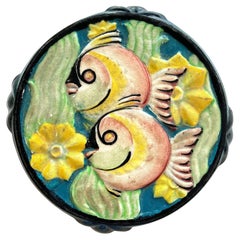 "Tropical Fish and Seaweed, " Rare Art Deco Trivet/Paperweight by Cowan, 1920s