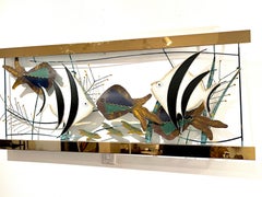 Tropical Fish Aquarium Wall Sculpture Signed C. Jere & Dated 1997
